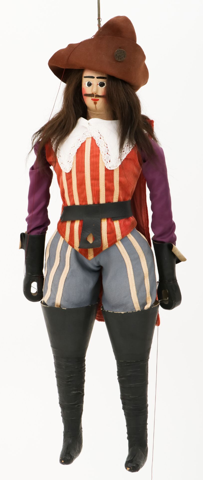 Een marionet van een musketier, België, 2e helft 20e eeuw.