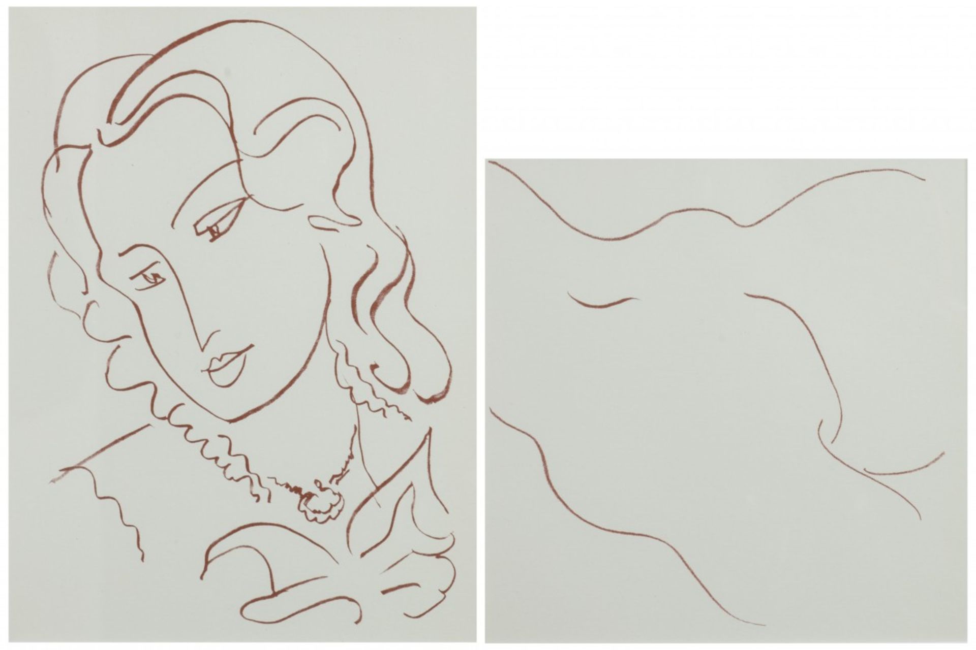 Matisse, Henri (1869-1954) 2x offset litho uit 'Florilege de smours de Ronsard, 2e druk 1974.