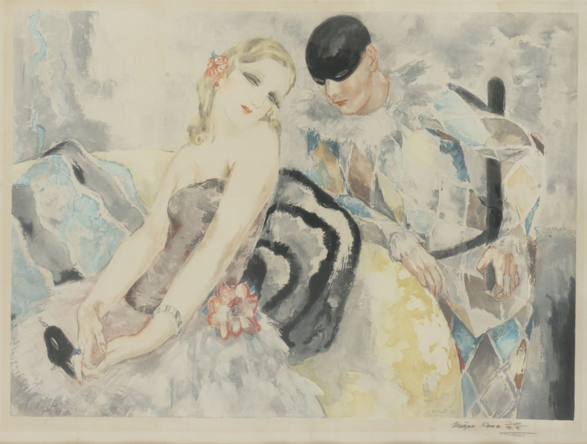 Micao Kono (1876-1954), Arlequin et Colombine