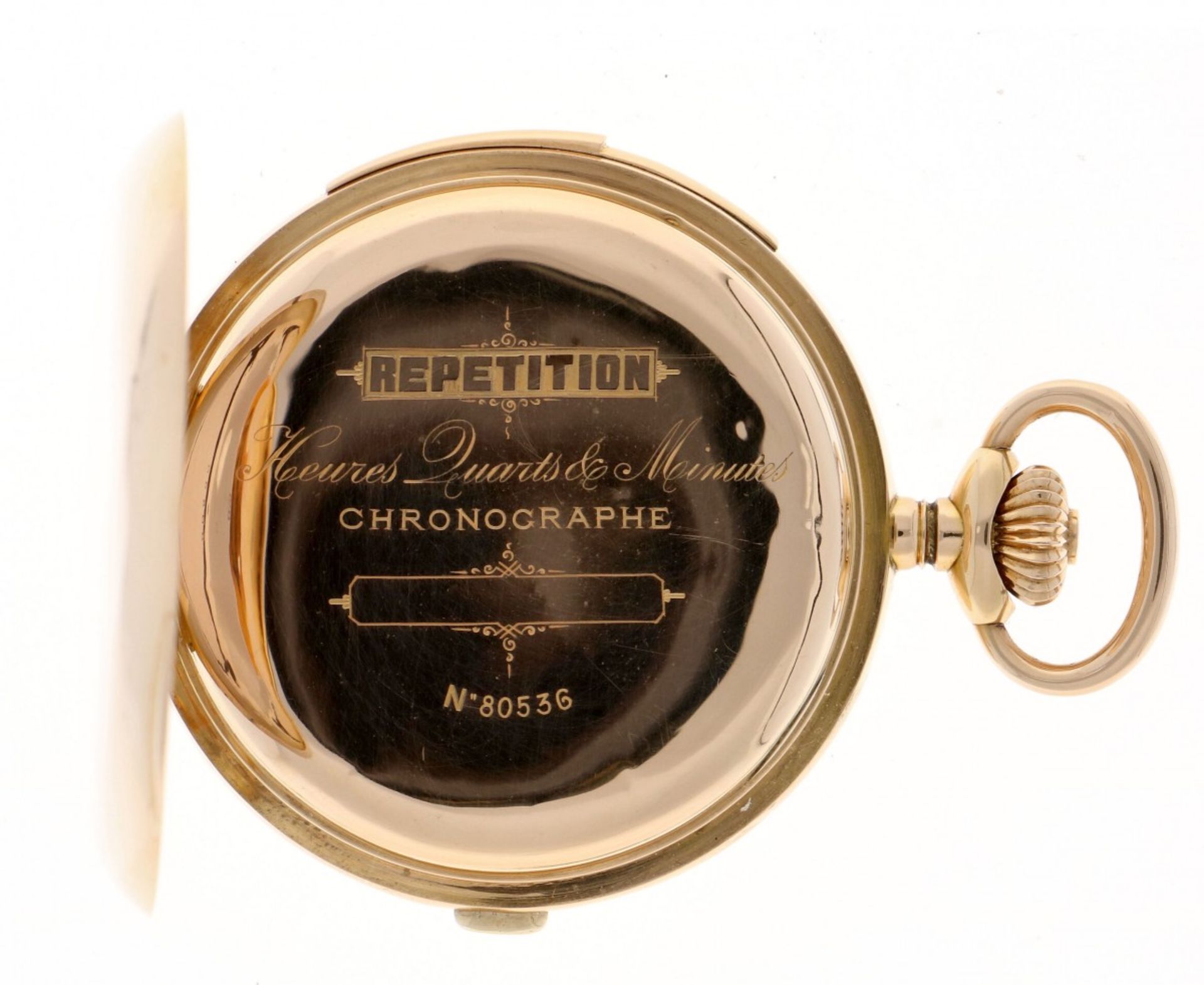 Zakhorloge minutenrepetitie Chronograaf - ca. 1900 - Bild 4 aus 8