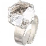 Zilveren Alton solitair ring, met bergkristal - 830/1000.