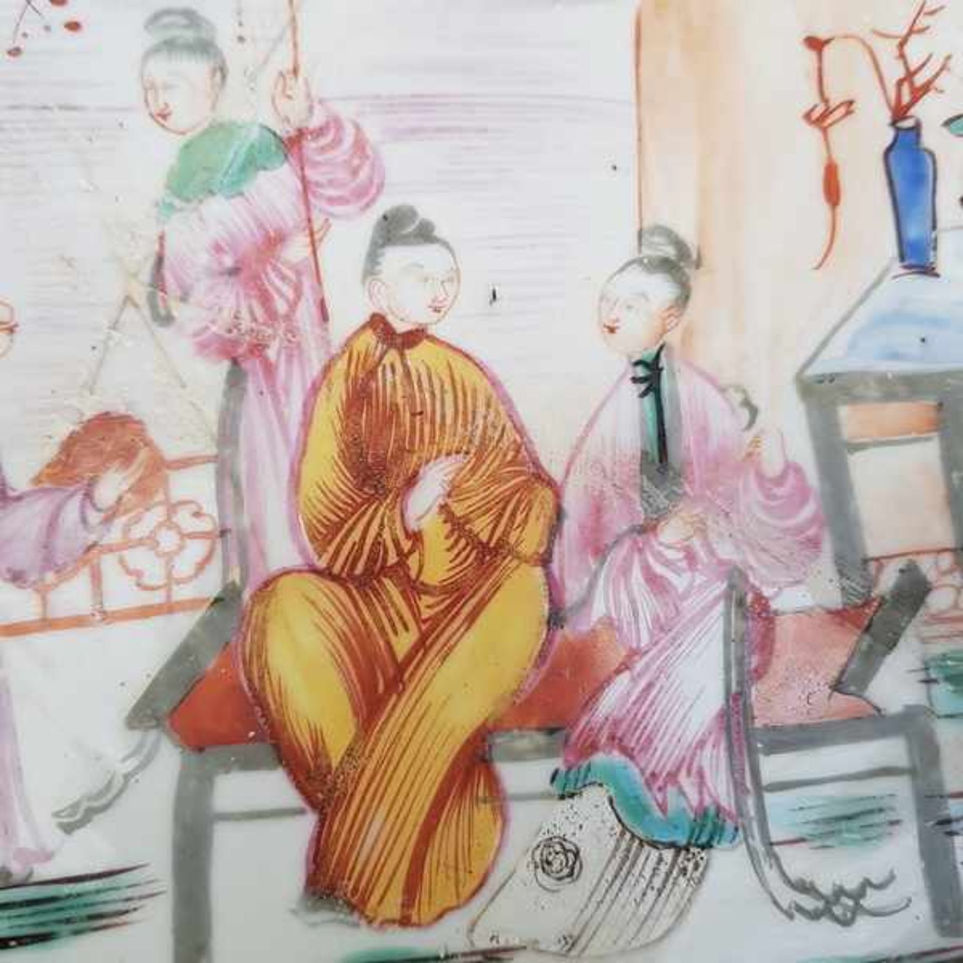 (Aziatica) Porselein, vier borden, drie schotels en twee kommen, China, 18e en 19e eeuw - Bild 7 aus 8