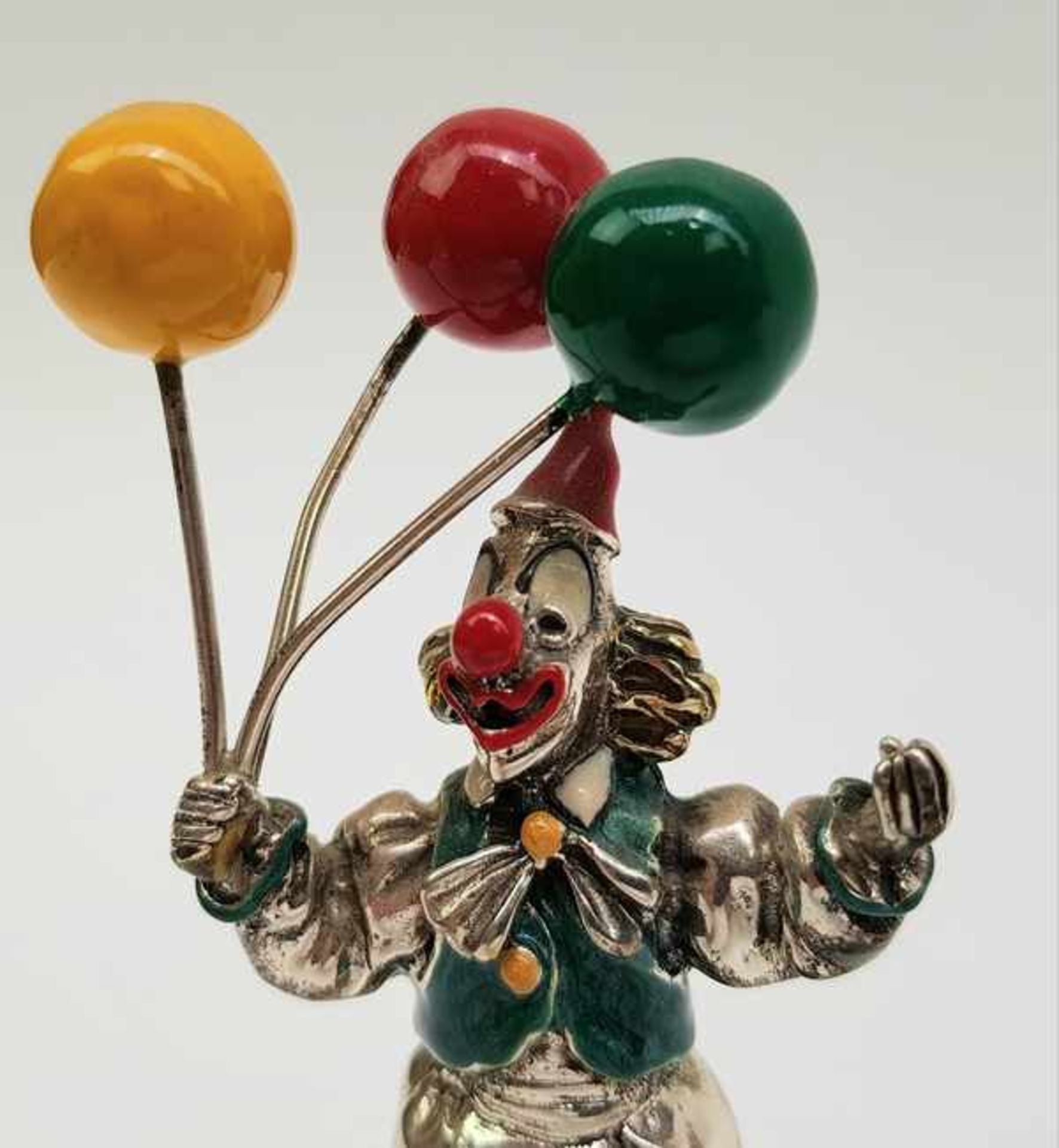 (Design) Zilveren clown met ballonnen, Pietro Sorini & Ilario Casi ItaliëZilveren clown, 925/1000, - Bild 3 aus 10