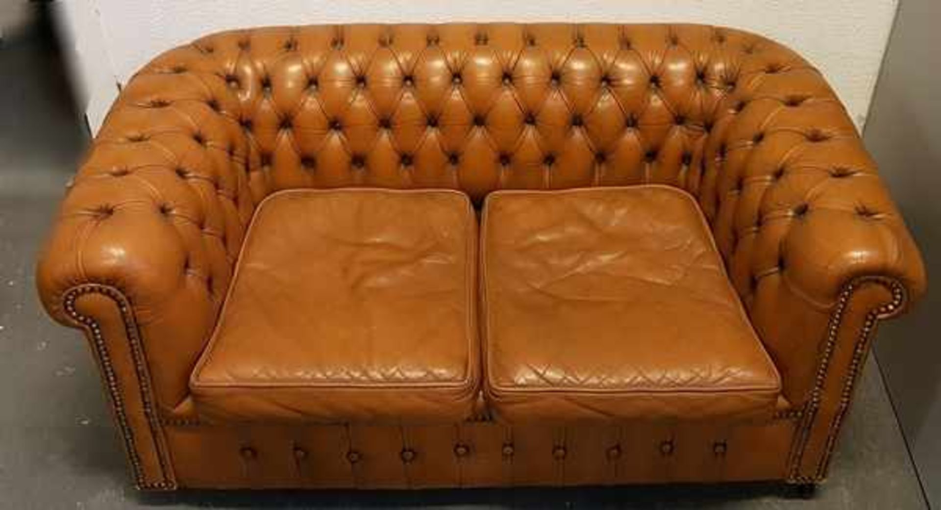 (Design) Chesterfield kinderbankCognac kleurige gecapitioneerde 2-zits Chesterfield kinderbank in - Bild 4 aus 4