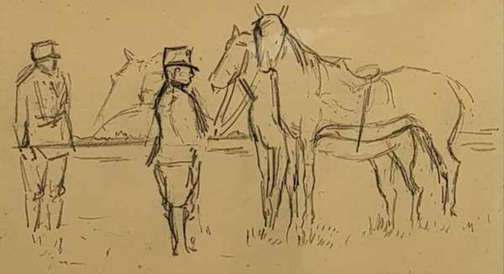 (Kunst) Potloodtekening, Arie van der BoomPotloodtekening "Cavalerie", Arie van der Boon (1886- - Bild 2 aus 4