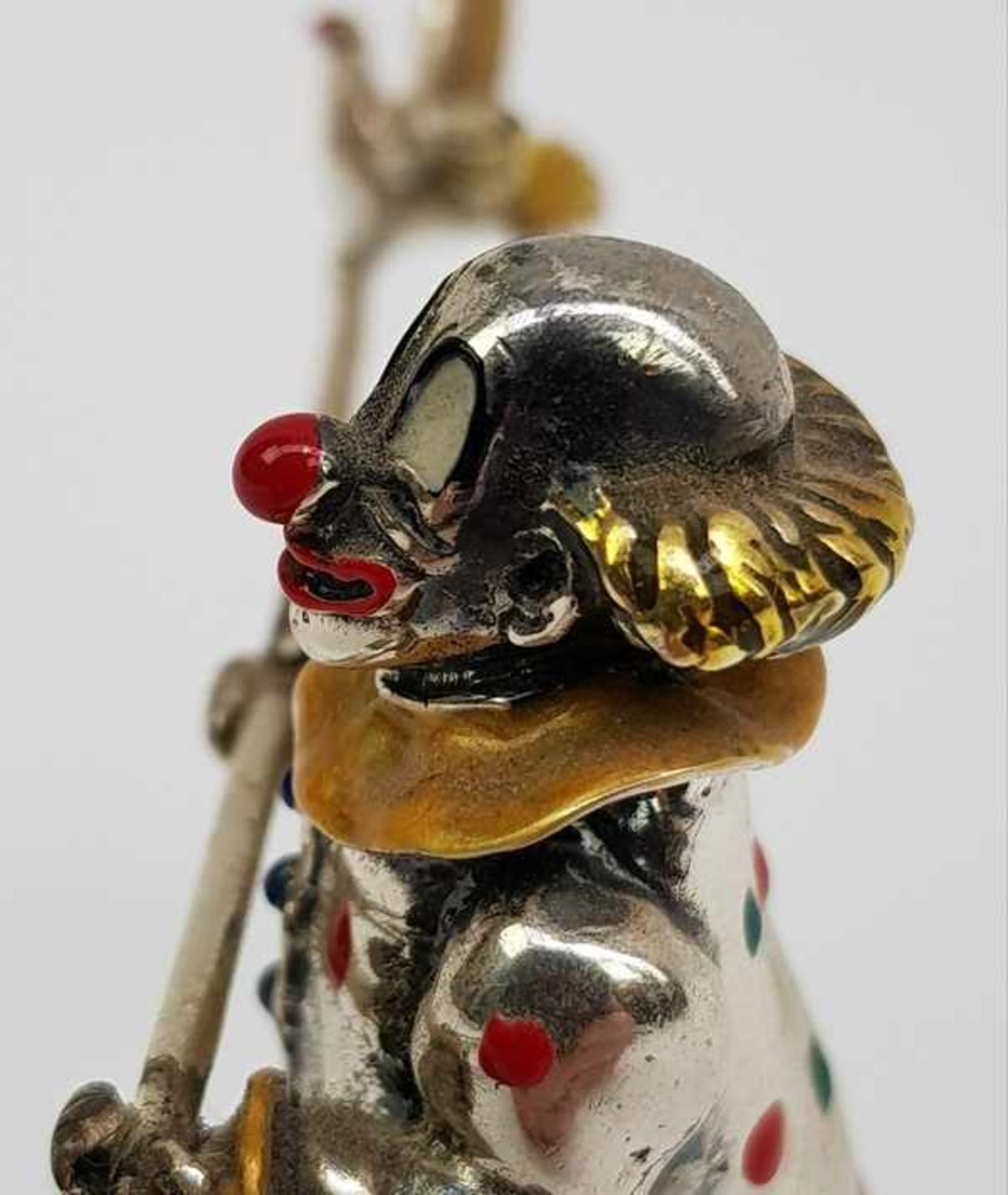 (Design) Zilveren clown balancerend op een koord, Pietro Sorini & Ilario Casi ItaliëZilveren - Bild 10 aus 11