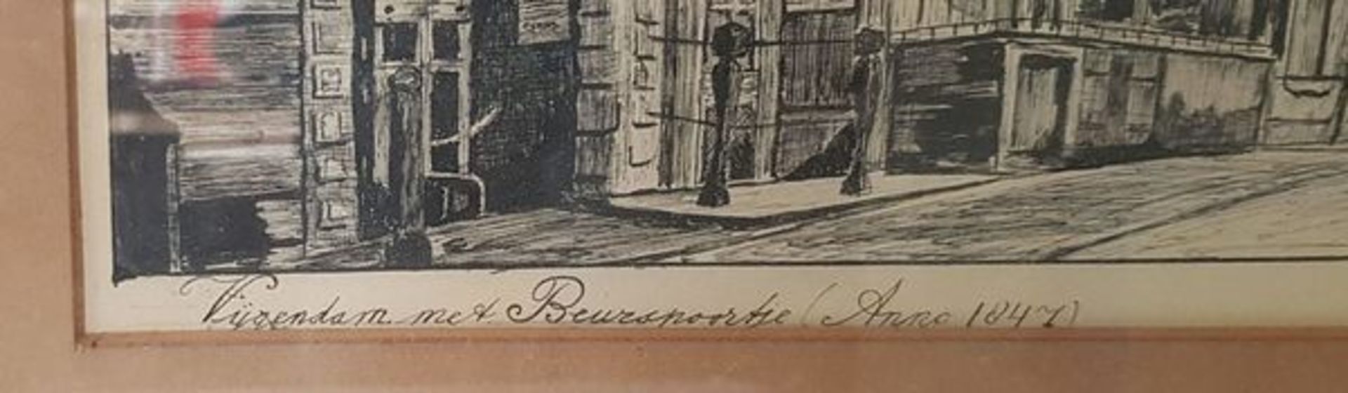 (Kunst) Tekening AmsterdamTekening van de Vijgendam met Beurspoortje (anno 1847) Amsterdam, Wim - Bild 3 aus 4
