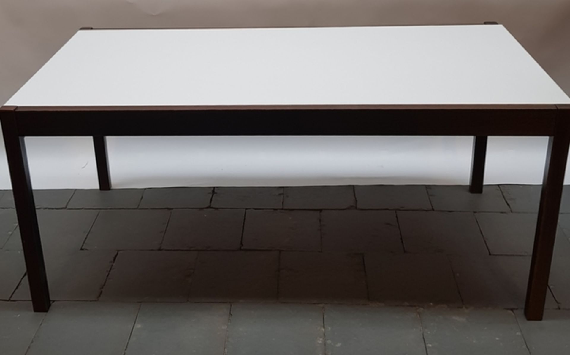 (Design) Tafel Cees Braakman PastoeUitschuifbare eettafel, wengé hout met wit Formica blad, 6-8 - Bild 3 aus 6