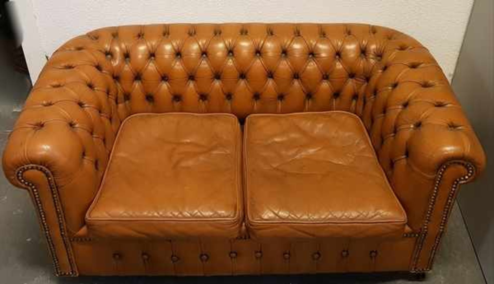 (Design) Chesterfield kinderbankCognac kleurige gecapitioneerde 2-zits Chesterfield kinderbank in - Bild 3 aus 4