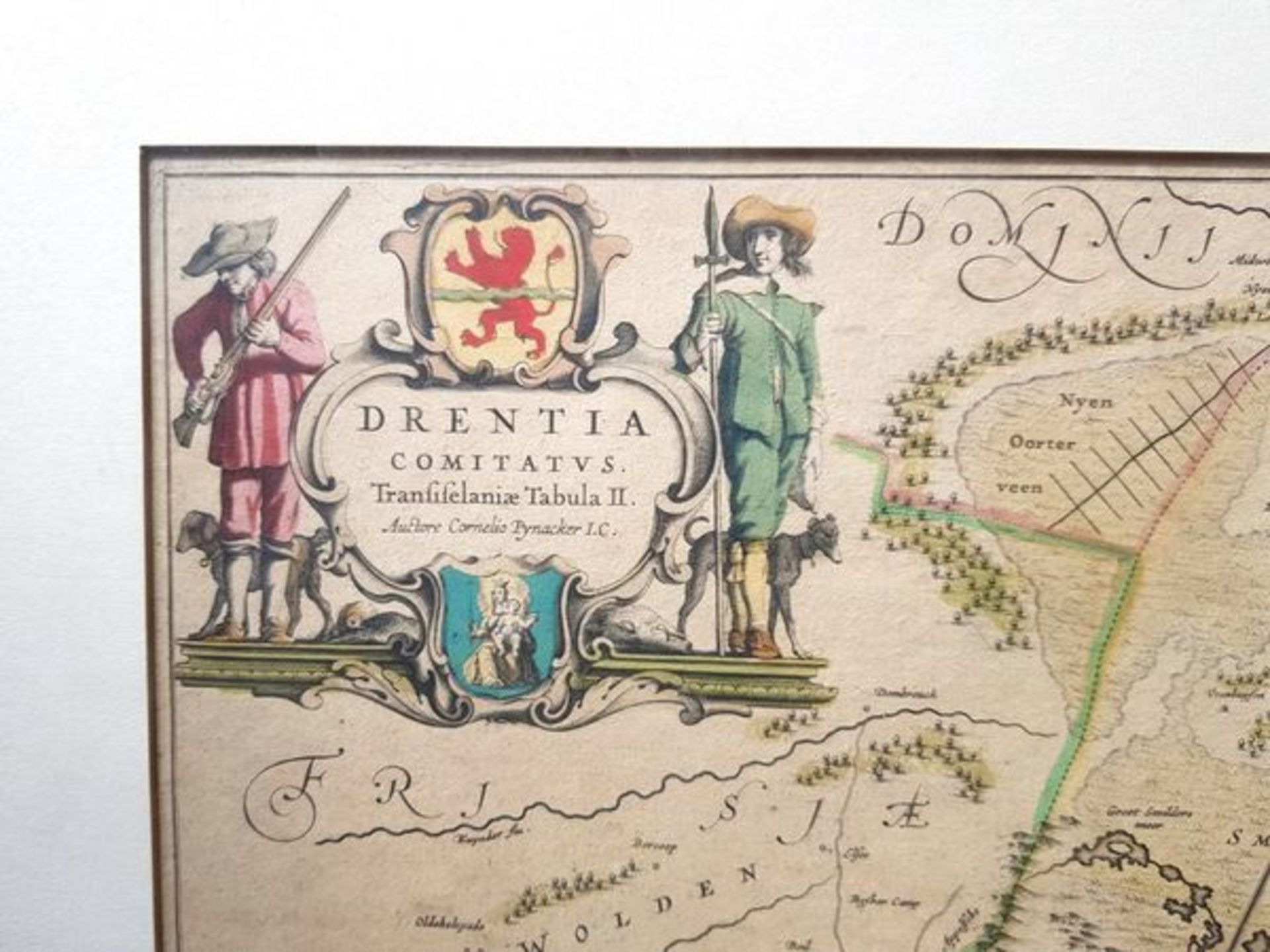 (Antiek) Kaart Drenthe, 17e eeuwDrentia Comitatus - Transiselaniae Tabula II (Cornelio Pynacker, - Bild 5 aus 8