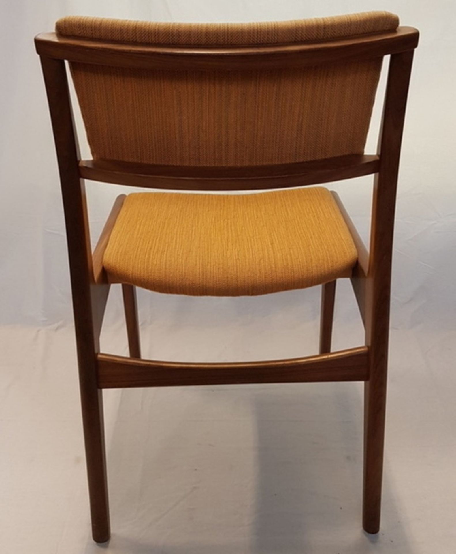 (Design) Hout/ stof vintage eetkamerstoelen, midden 20e eeuw.Hout/ stof vier vintage - Bild 4 aus 6