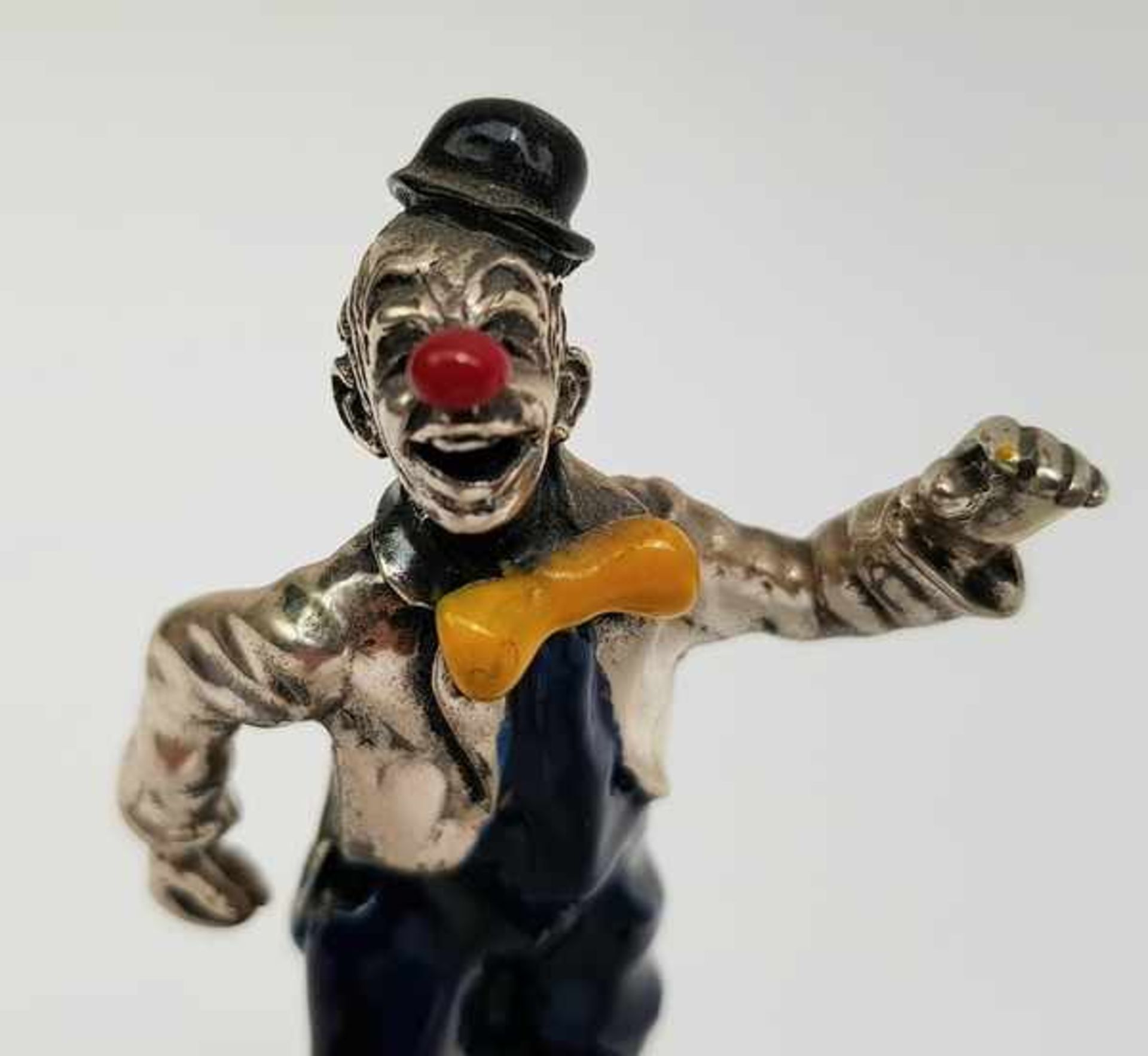 (Design) Zilveren clown balancerend op een bal, Pietre Sorini & Illario Casi ItaliëZilveren clown, - Bild 3 aus 8