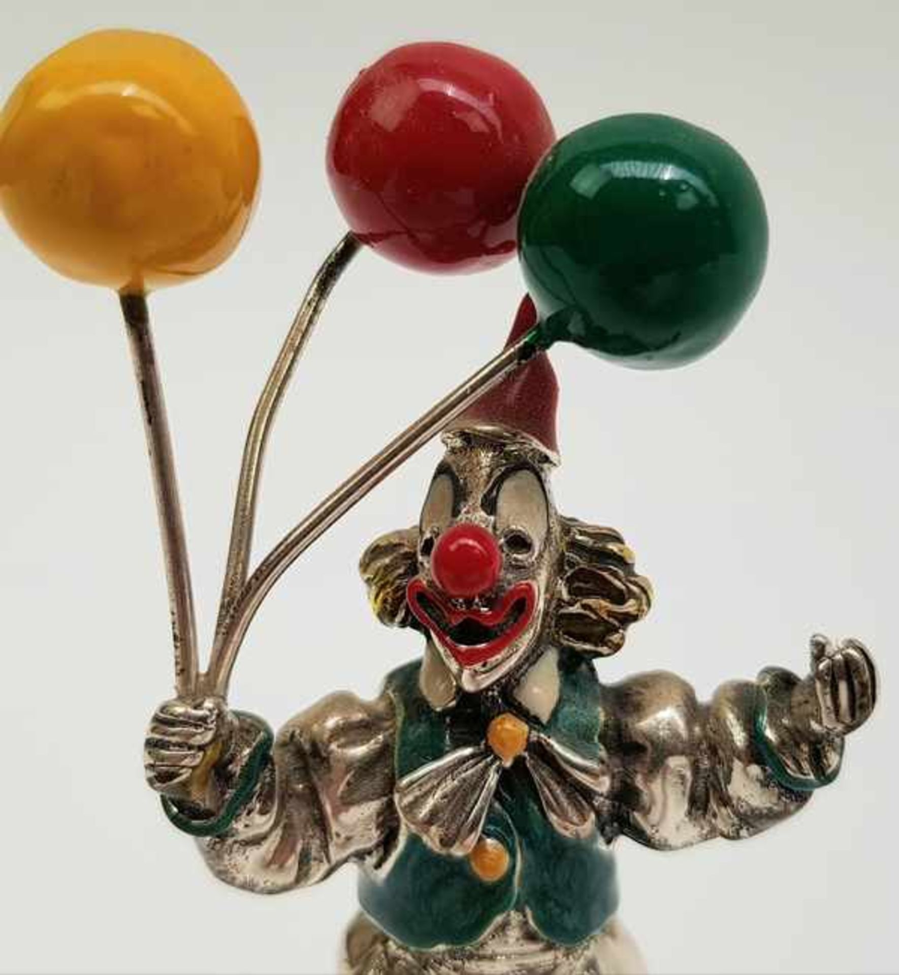 (Design) Zilveren clown met ballonnen, Pietro Sorini & Ilario Casi ItaliëZilveren clown, 925/1000, - Bild 9 aus 10