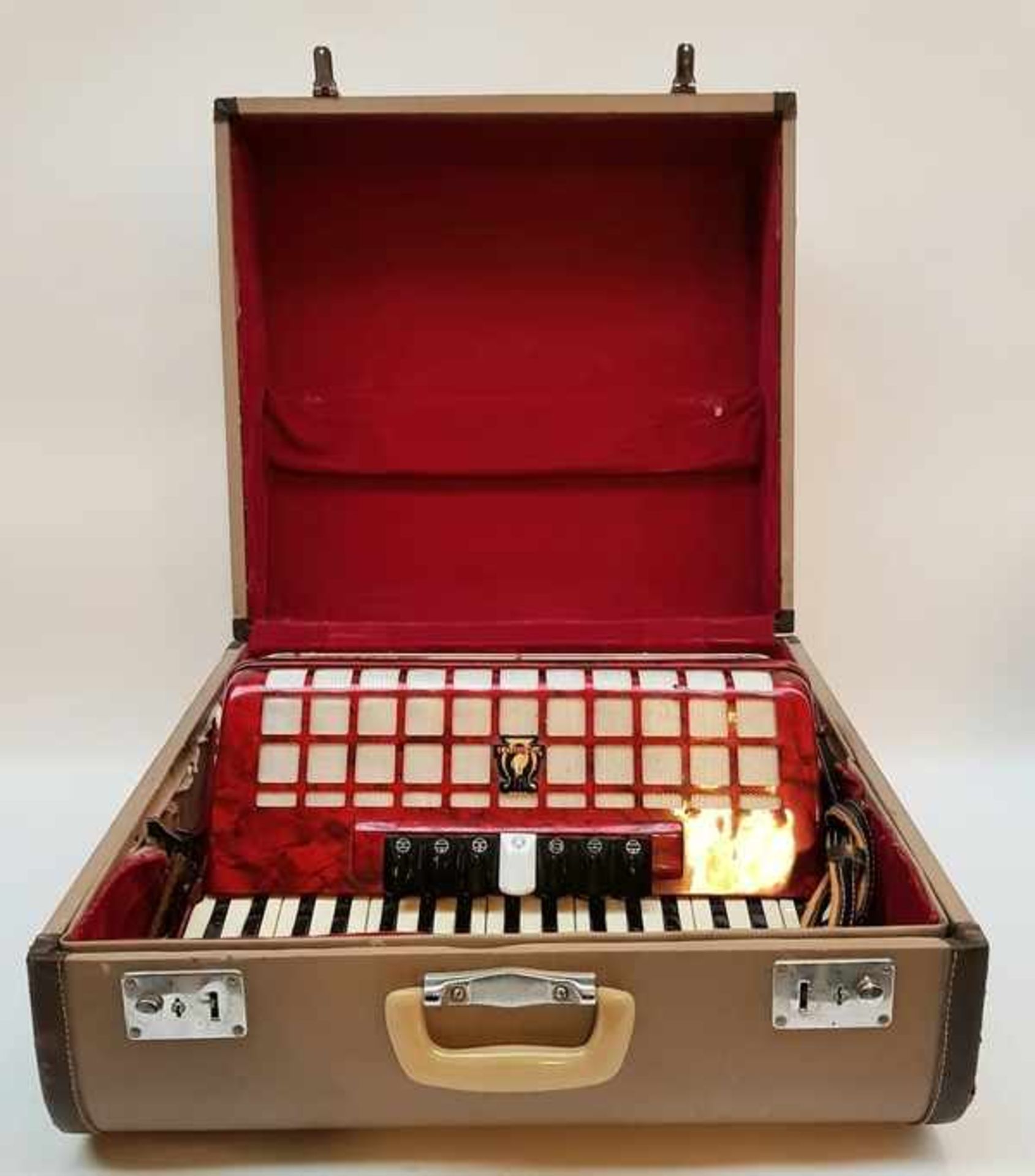 (Muziekinstrument) Parrot accordeonAccordeon Parrot, 7 klavier, 80 bas, 2 baskant. Inclusief - Image 2 of 7