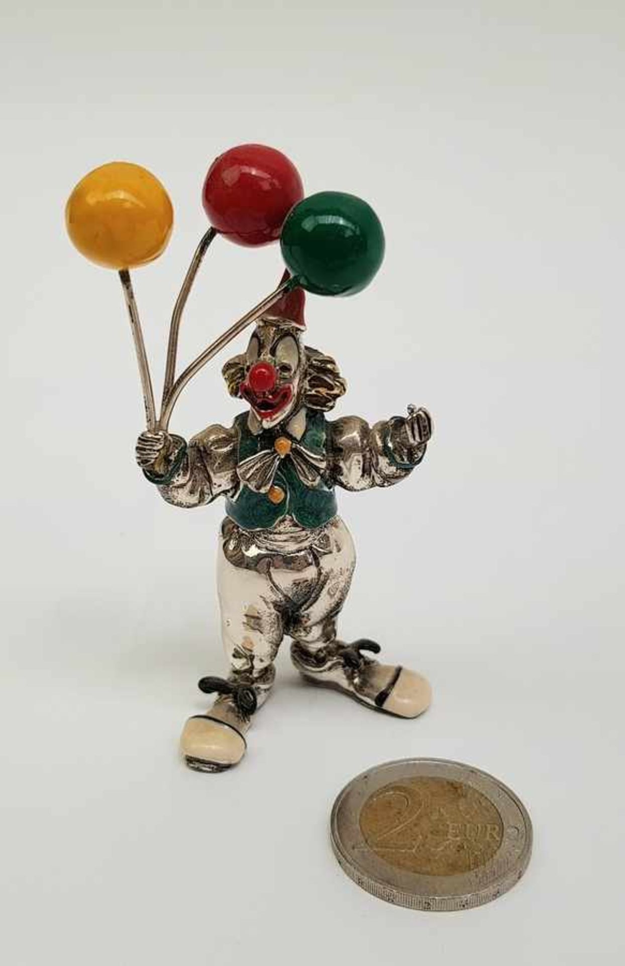 (Design) Zilveren clown met ballonnen, Pietro Sorini & Ilario Casi ItaliëZilveren clown, 925/1000, - Bild 2 aus 10