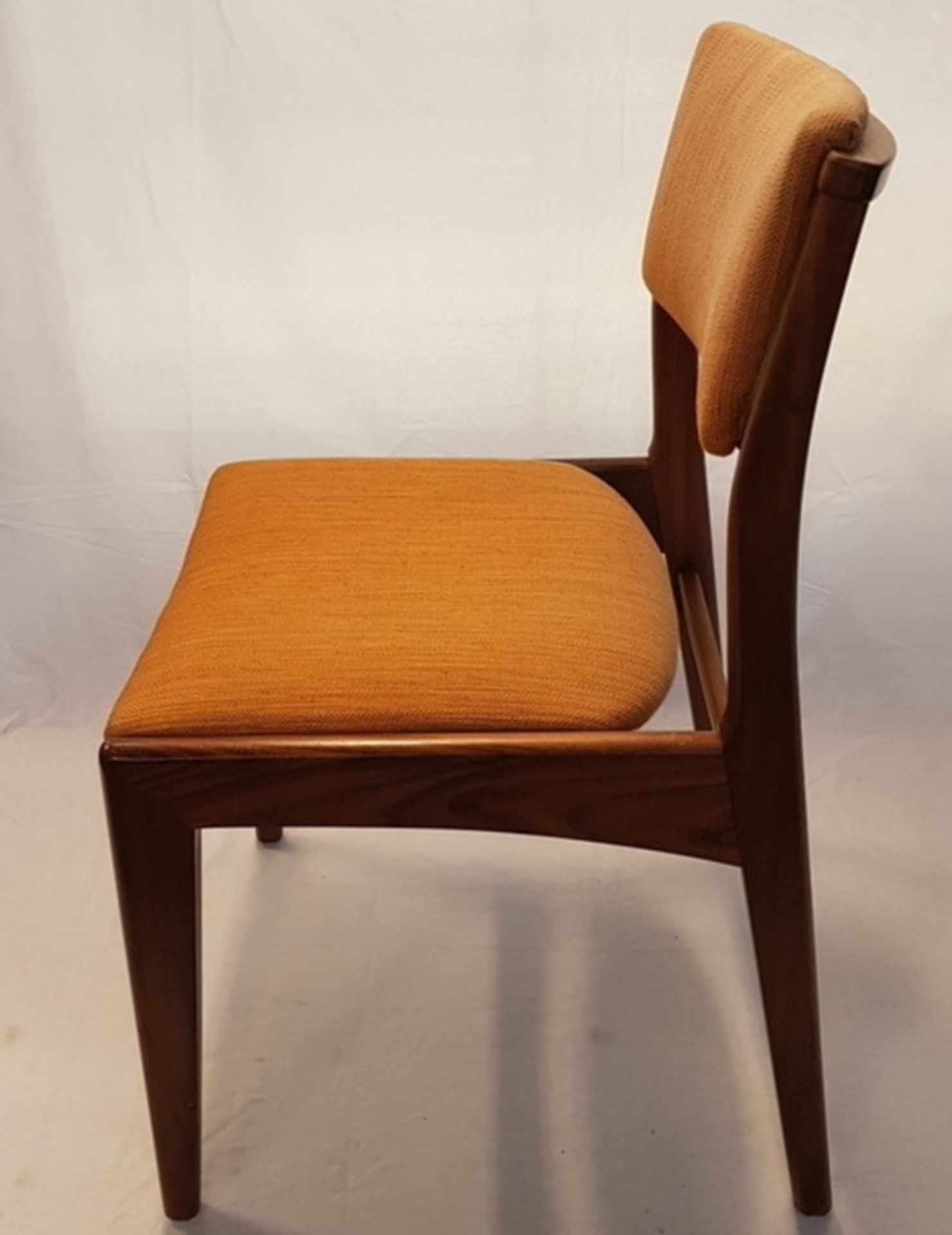 (Design) Hout/ stof vintage eetkamerstoelen, midden 20e eeuw.Hout/ stof vier vintage - Bild 2 aus 6