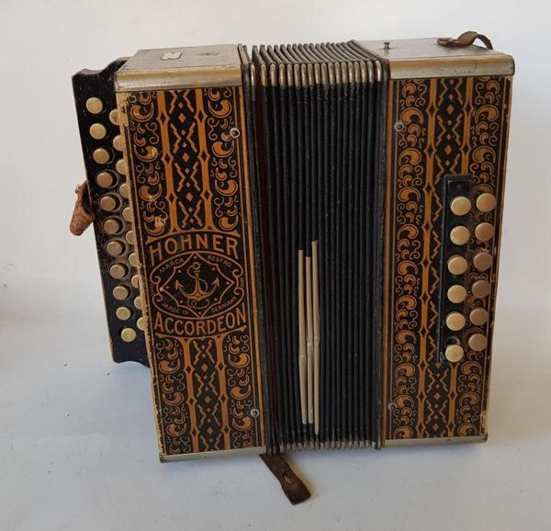 (Muziekinstrumenten) Hohner accordeonHohner accordeon, Marca Registrada, Duitsland, in koffer, circa