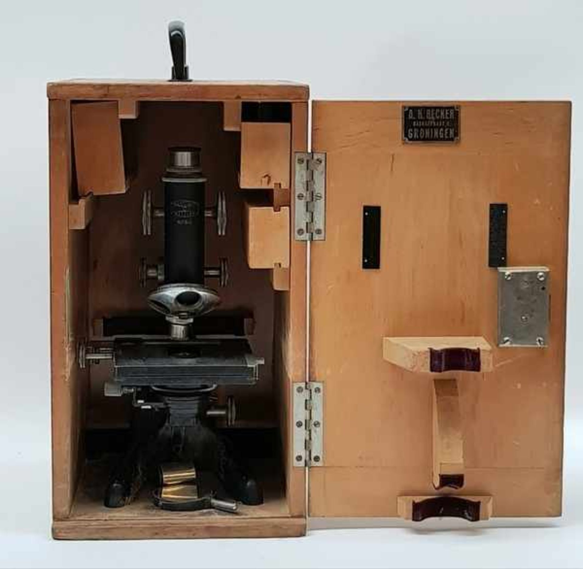 (Antiek) Microscoop W & H Seibert WetzlarMicroscoop W & H Seibert Wetzlar in orginele kist circa - Image 9 of 12