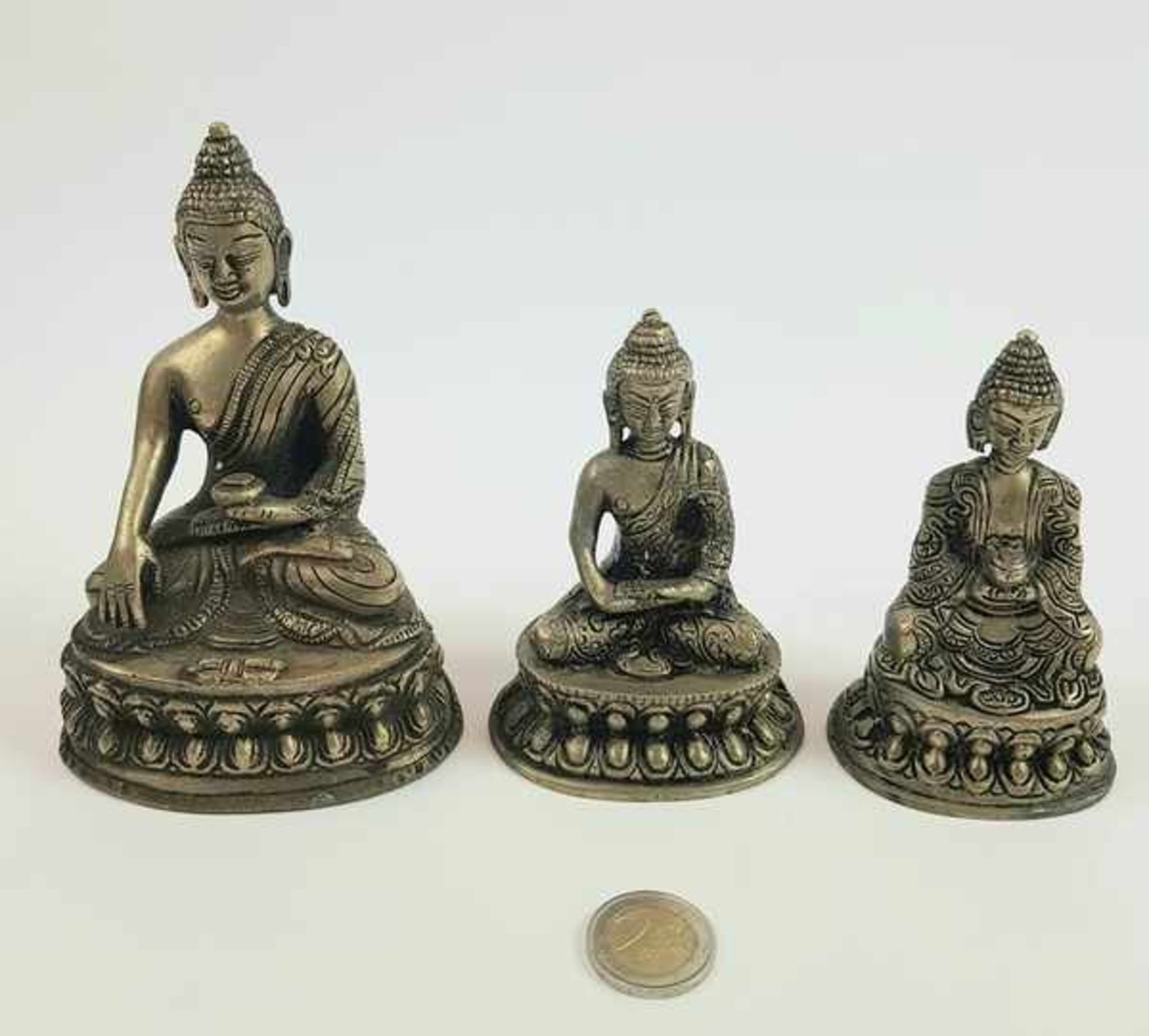(Aziatica) Metalen Boeddha beelden, China, eind 20e eeuw - Bild 2 aus 8