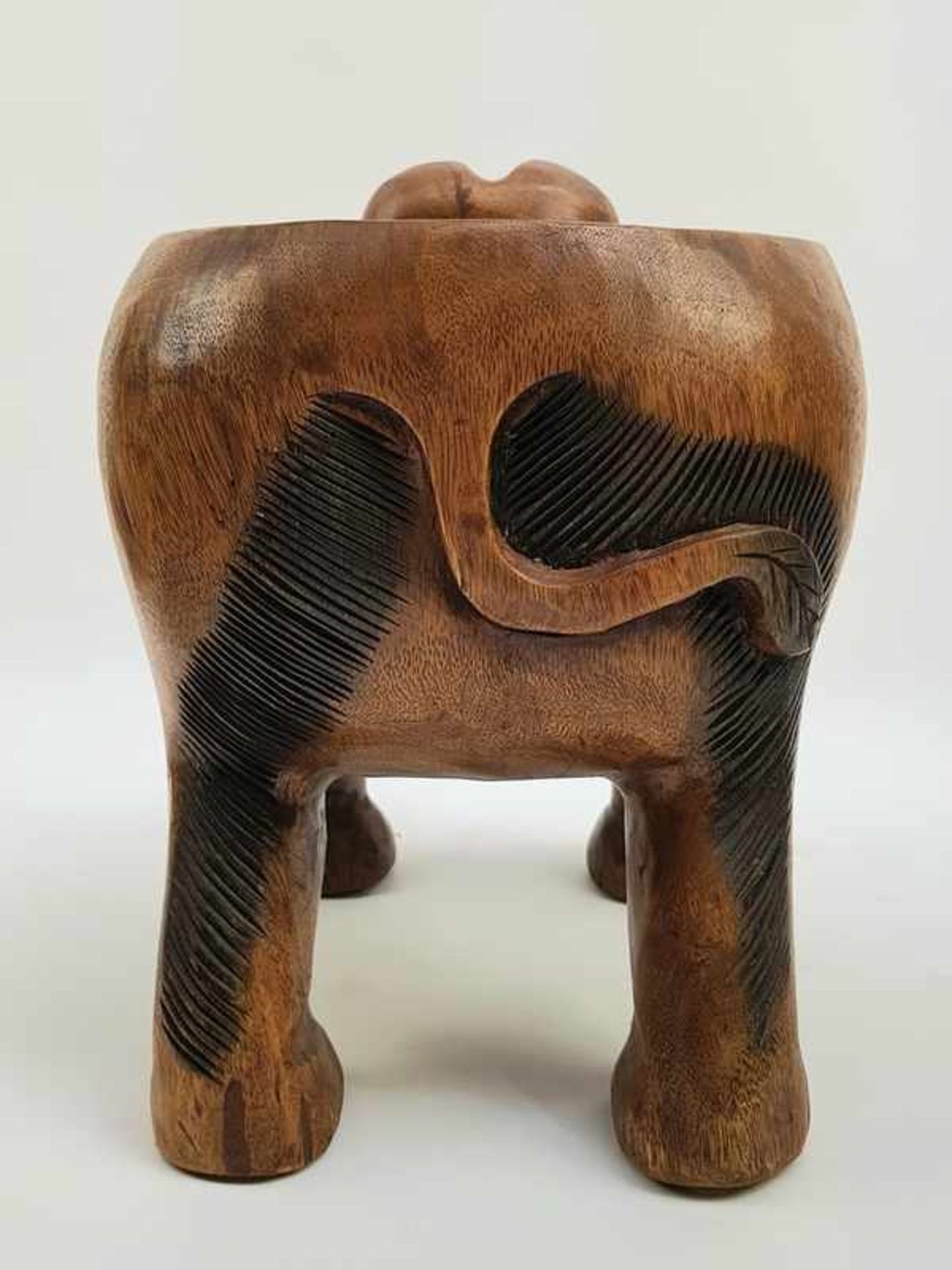 (Curiosa) Houten kruk olifant - Image 5 of 6