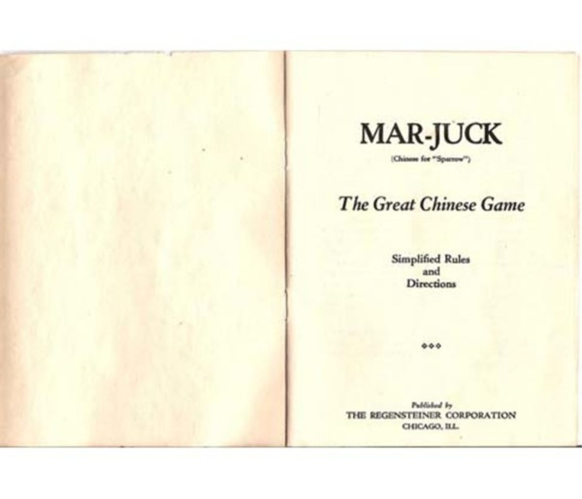 (Mahjong) Mahjong, Mar-Juck, The Regensteiner Company Chicagom, 1923 - Bild 4 aus 12