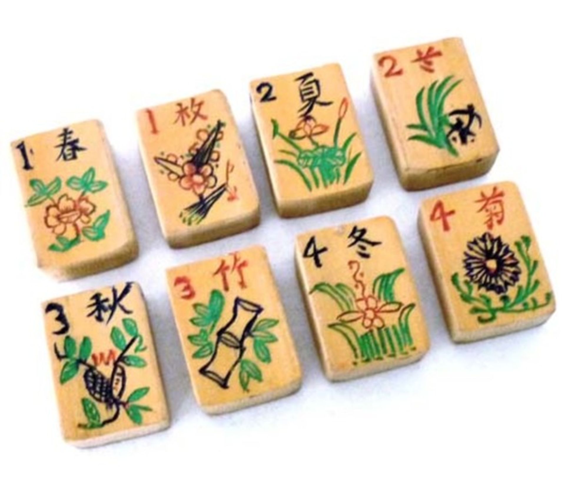 (Mahjong) Mahjong bamboe, langwerpig veelkleurige doos, ca. 1924 - Bild 6 aus 9