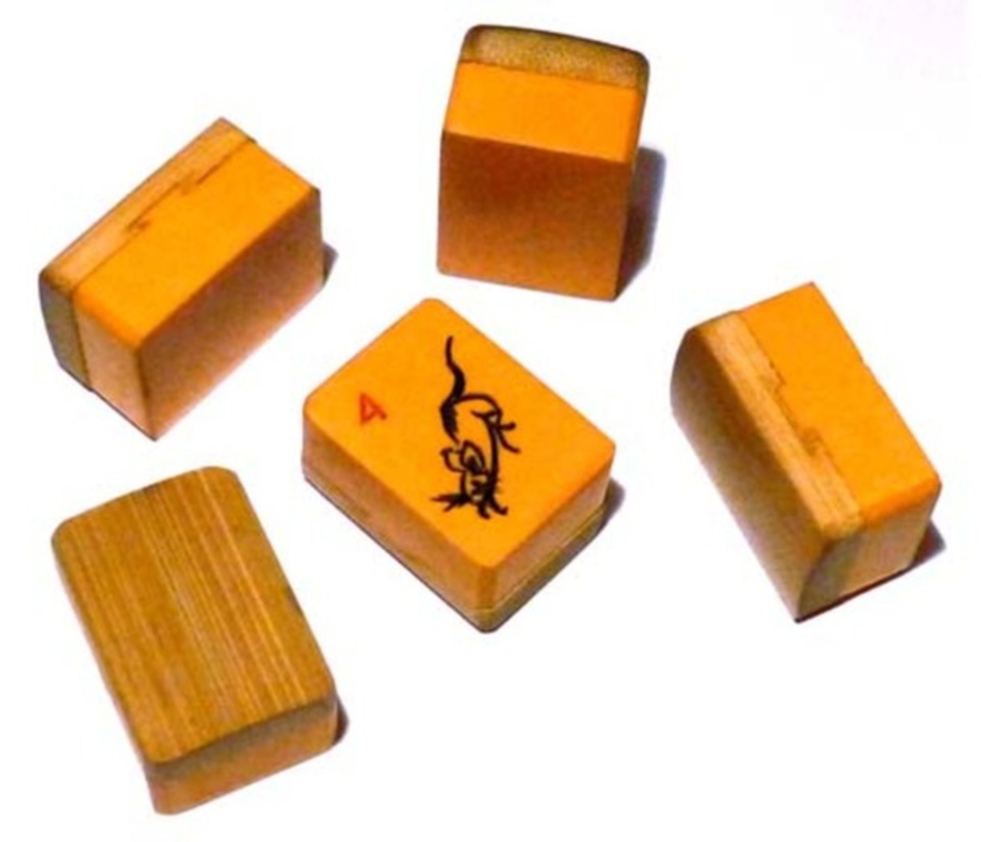 (Mahjong) Mahjong kunststof, stenen van kunststof en bamboe, ca. 1935 - Bild 3 aus 13