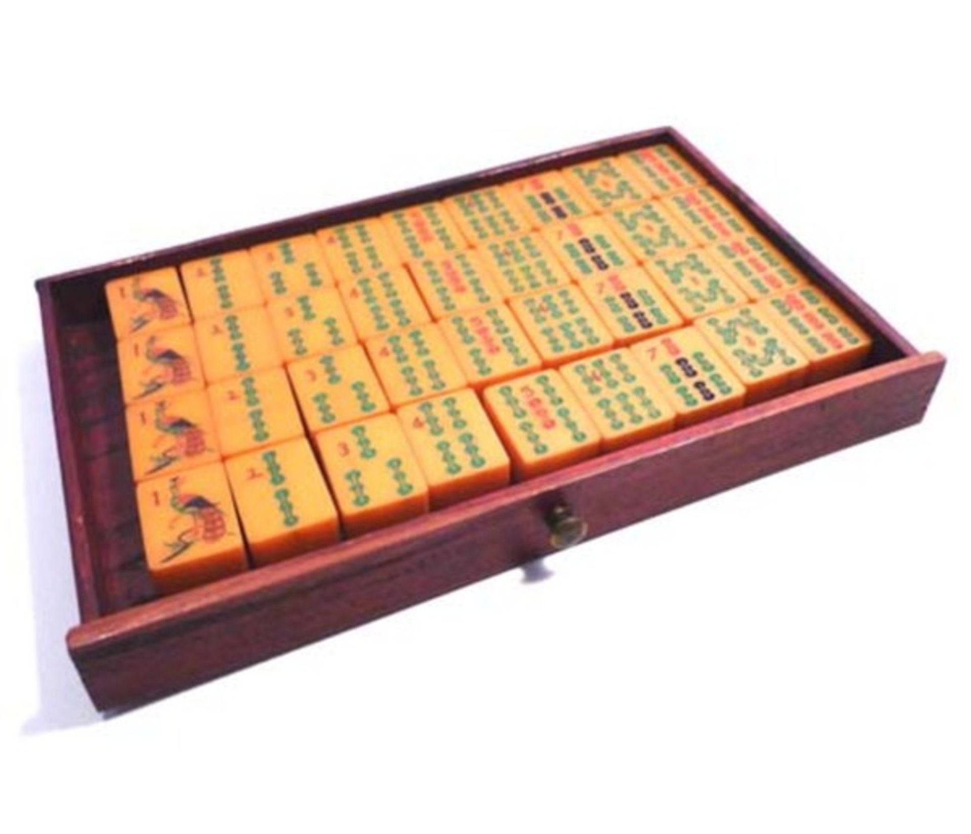 (Mahjong) Mahjong kunststof, traditionele 5-laden doos, ca. 1923 - Bild 8 aus 13