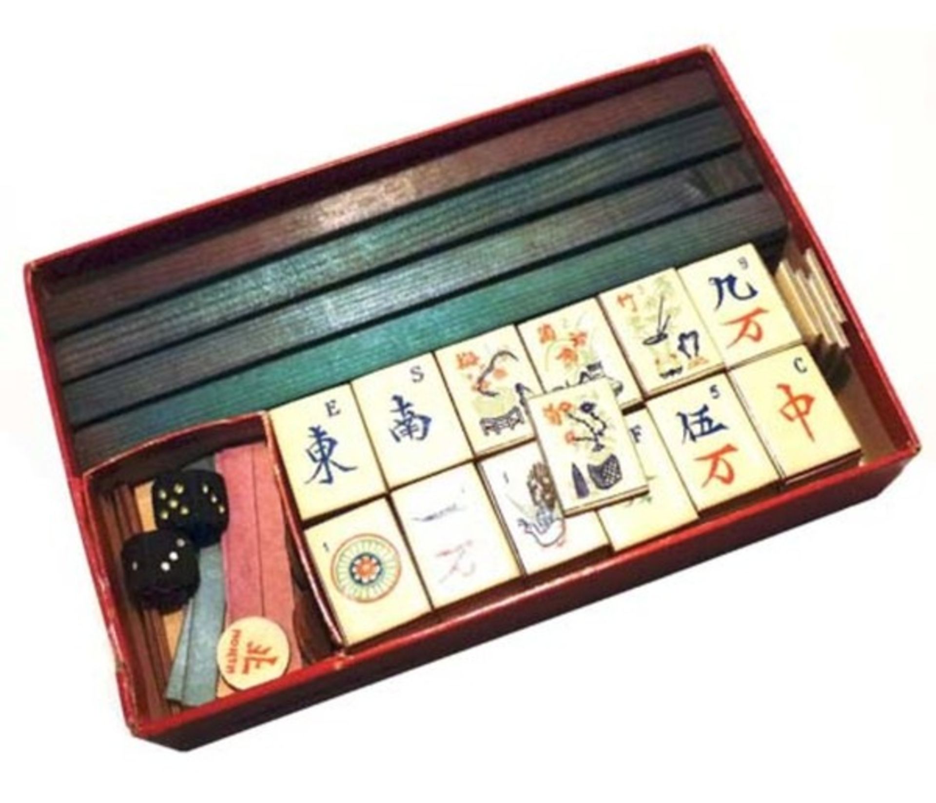(Mahjong) Mahjong Chad Valley, platte doos, ca. 1924 - Bild 2 aus 14