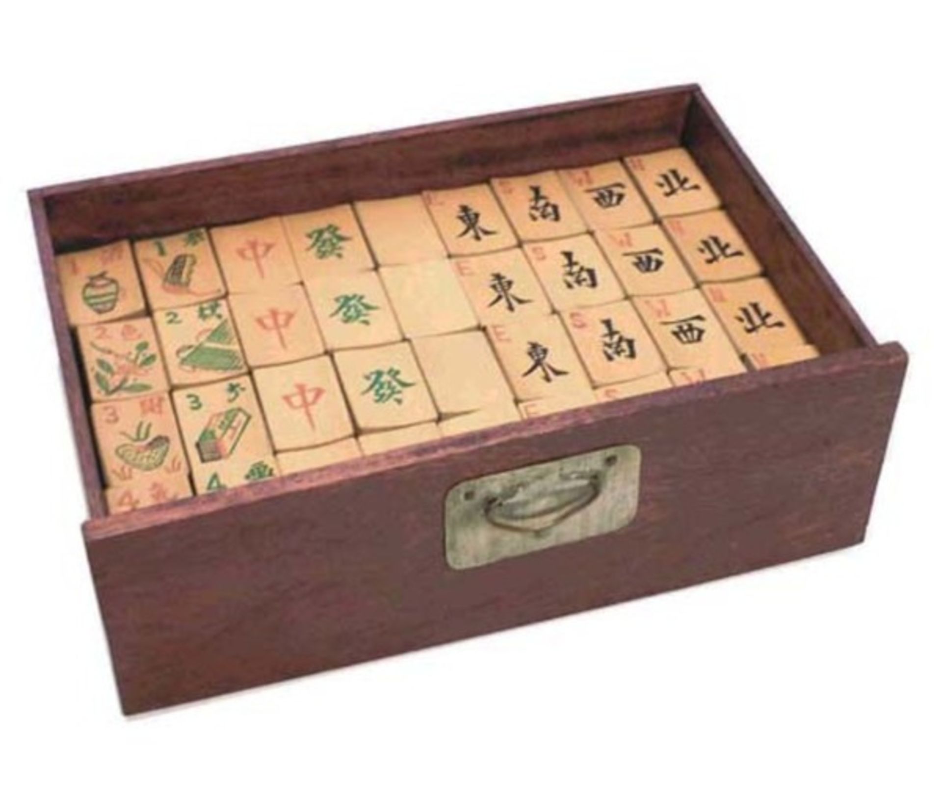(Aziatica) Mahjong bamboe, 3-laden doos, ca. 1924 - Bild 6 aus 11