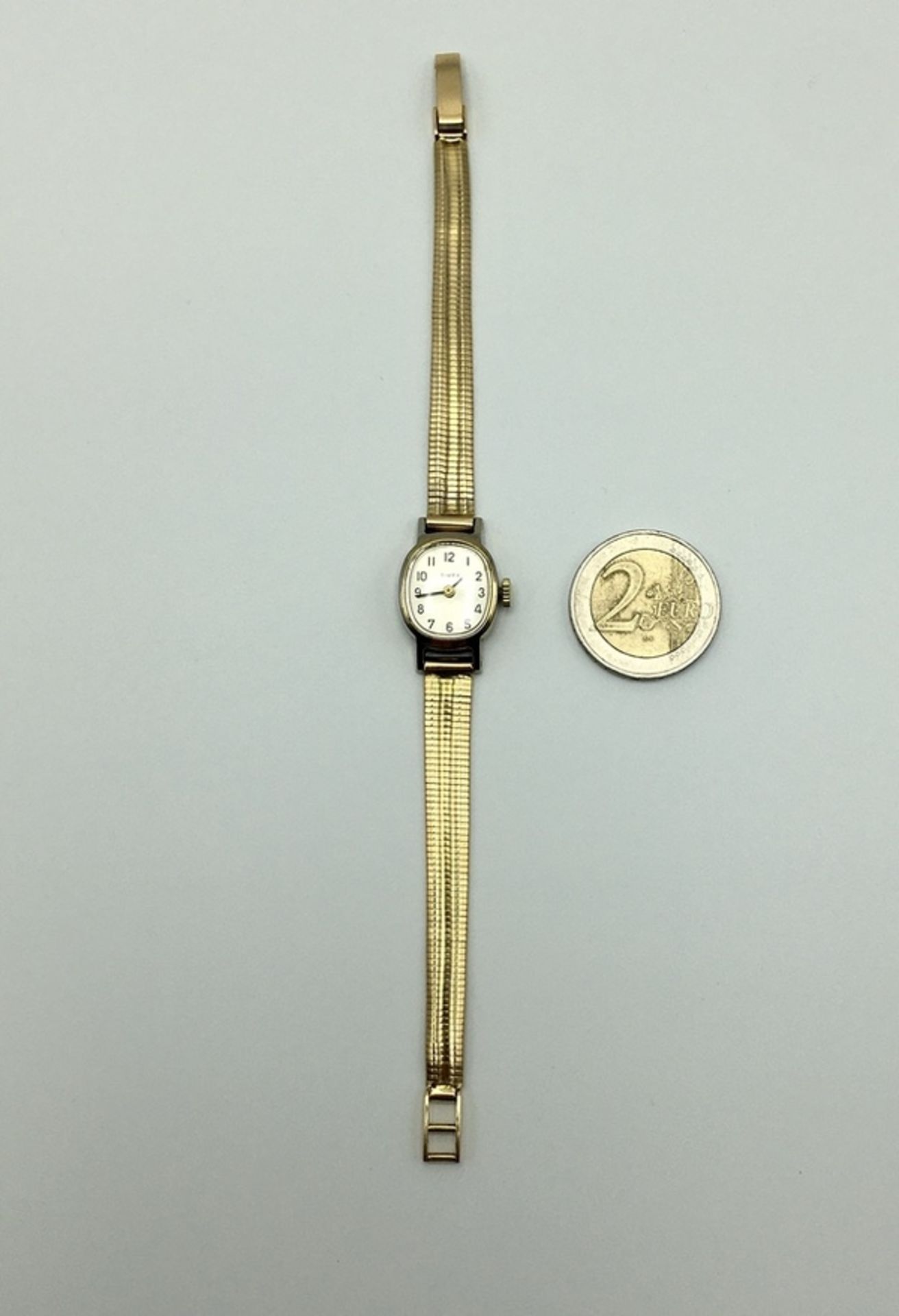 (Goud) Goud, dameshorloge Timex met massief gouden horlogeband, midden 20e eeuw. Verona Italië - Bild 2 aus 7