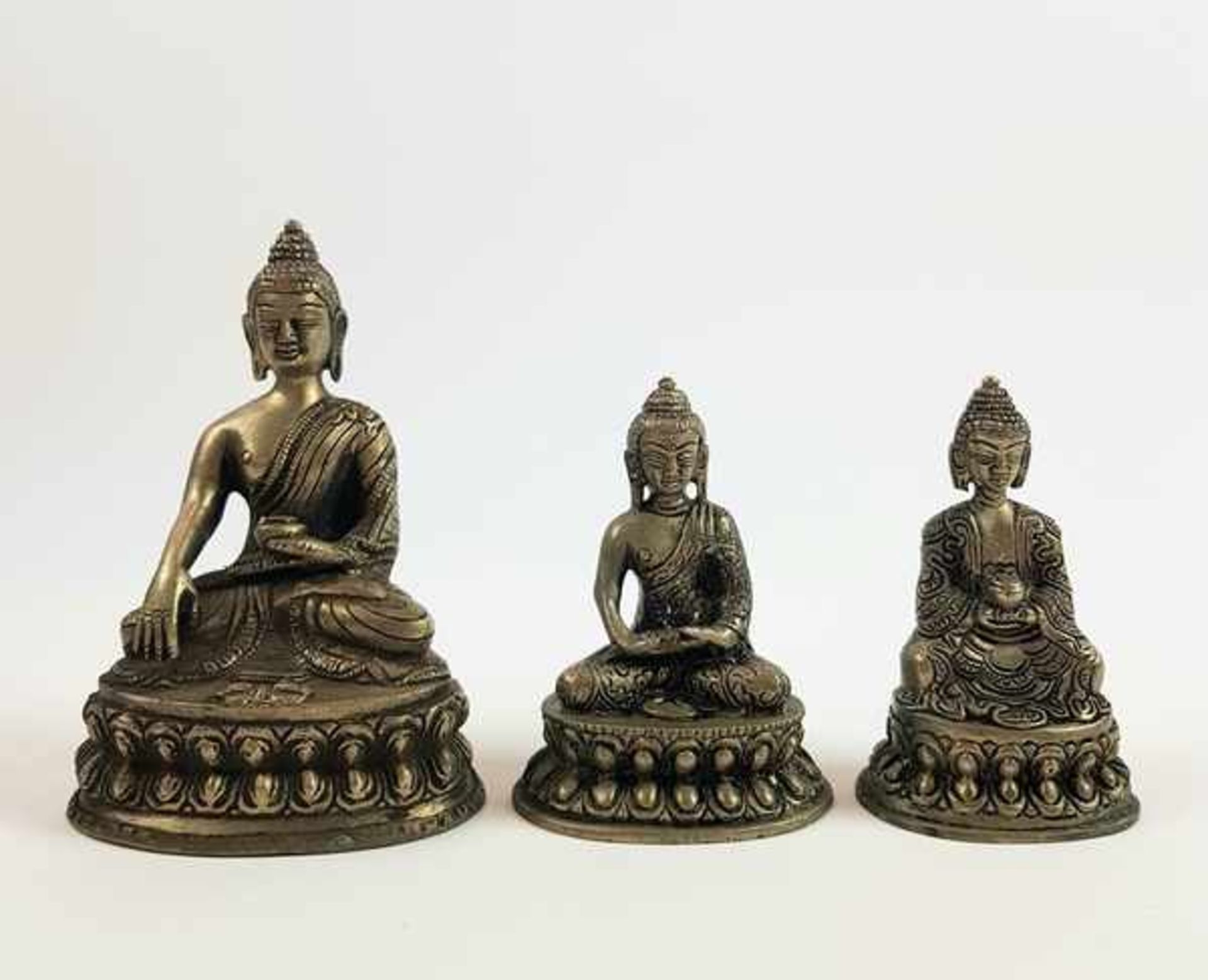 (Aziatica) Metalen Boeddha beelden, China, eind 20e eeuw