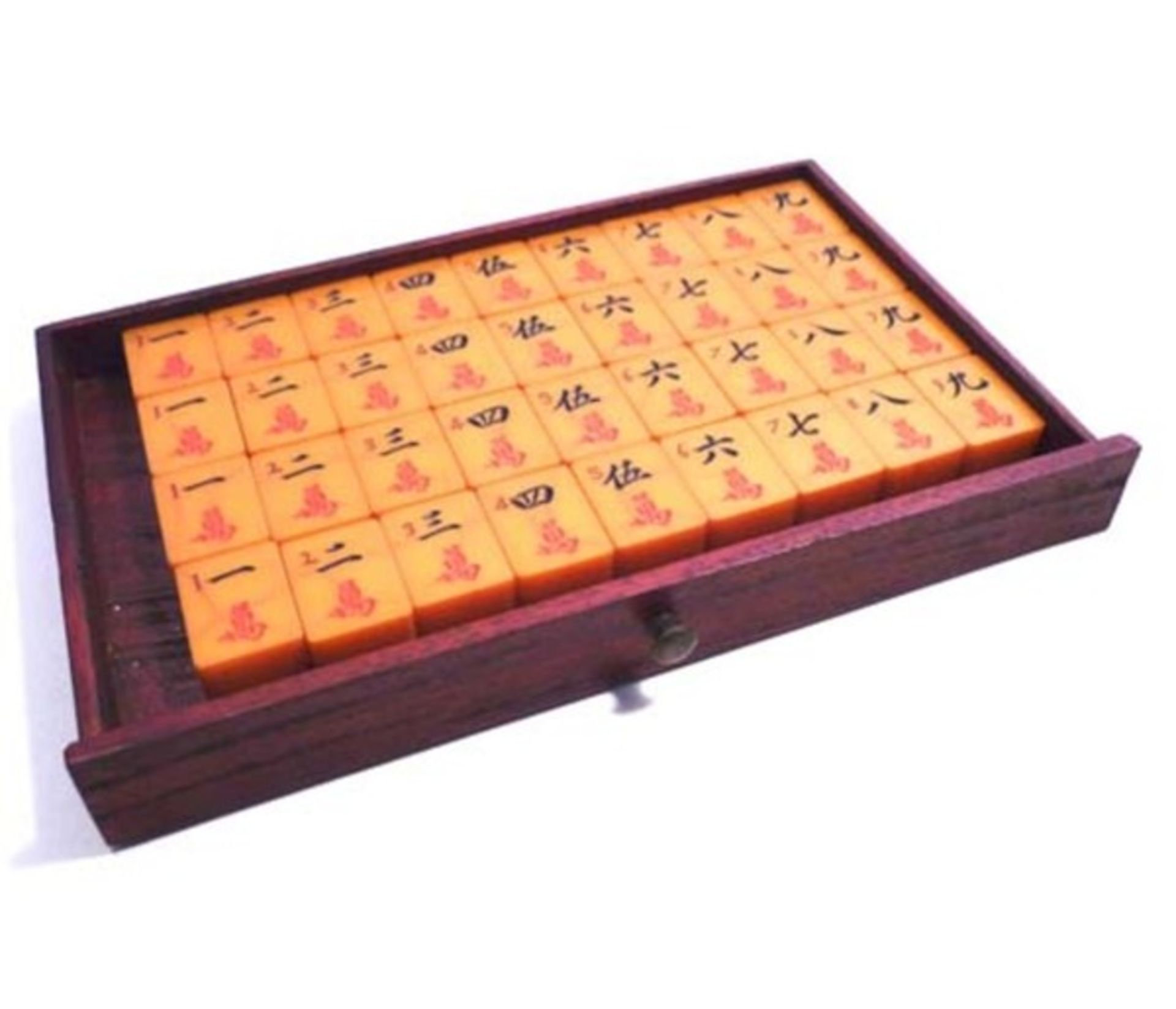 (Mahjong) Mahjong kunststof, traditionele 5-laden doos, ca. 1923 - Bild 9 aus 13