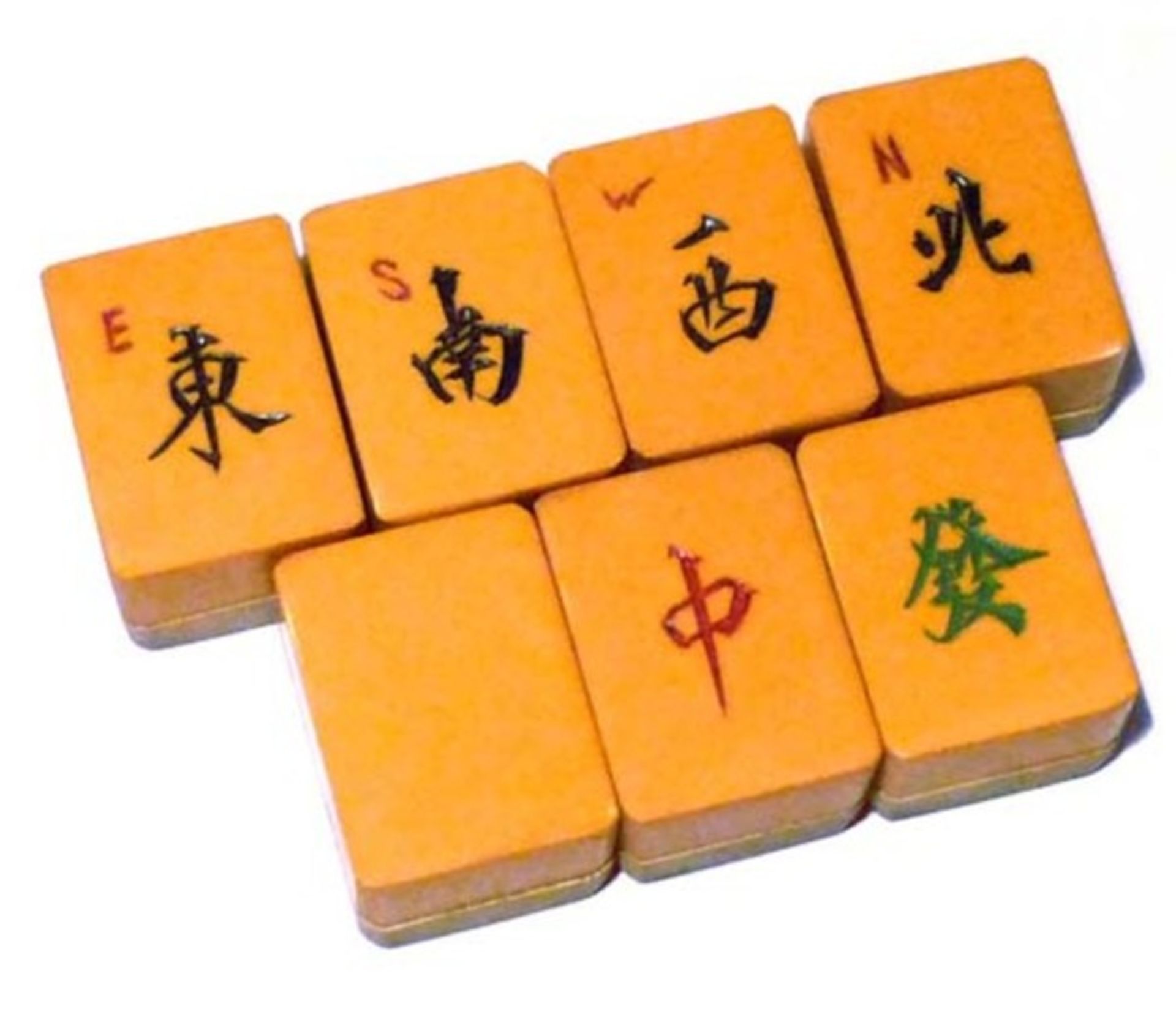 (Mahjong) Mahjong kunststof, stenen van kunststof en bamboe, ca. 1935 - Bild 13 aus 13