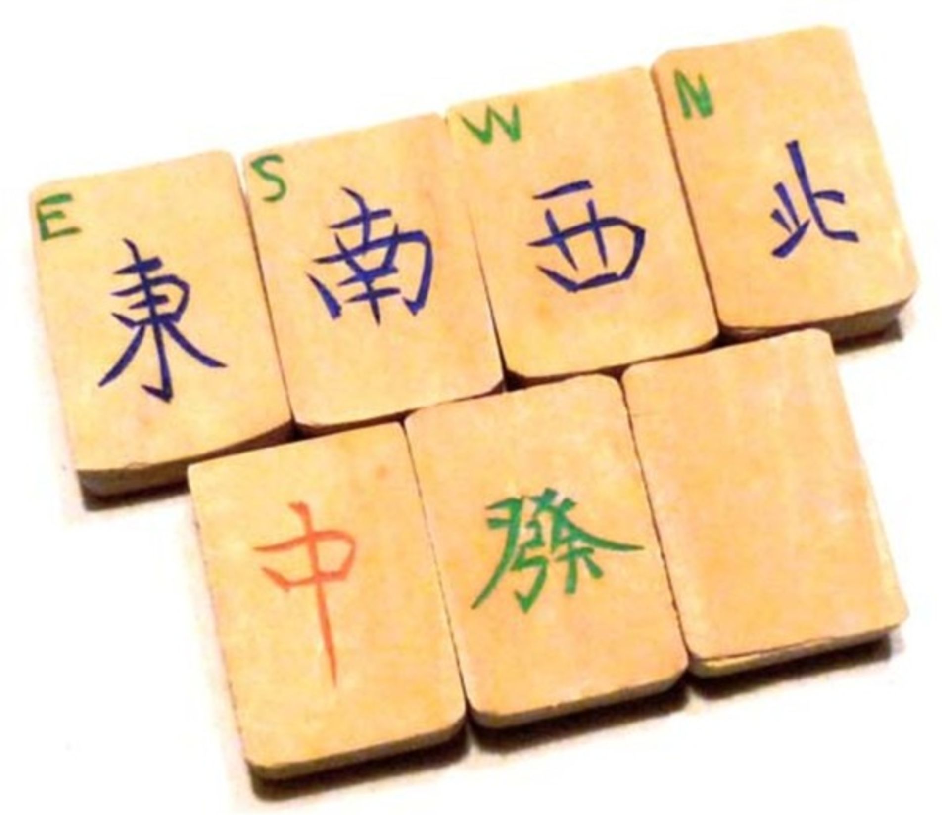 (Mahjong) Mahjong bamboe, schuifdoos met Babcock-karakters, ca. 1924 - Bild 6 aus 8
