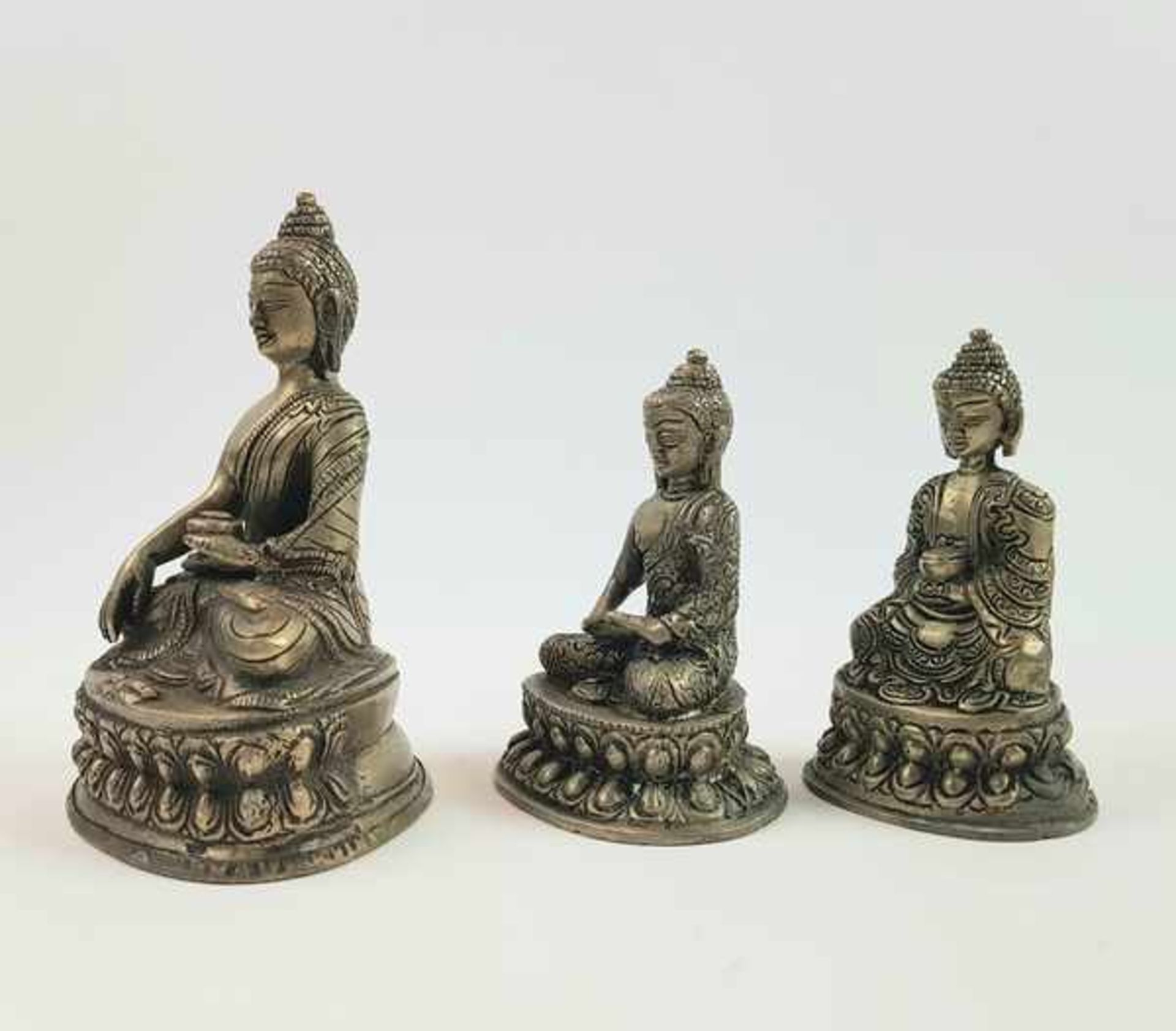 (Aziatica) Metalen Boeddha beelden, China, eind 20e eeuw - Bild 3 aus 8