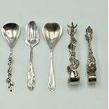 (Zilver) Zilver, suikerscheppen en klontjestangen, o.a. midden 20e eeuw