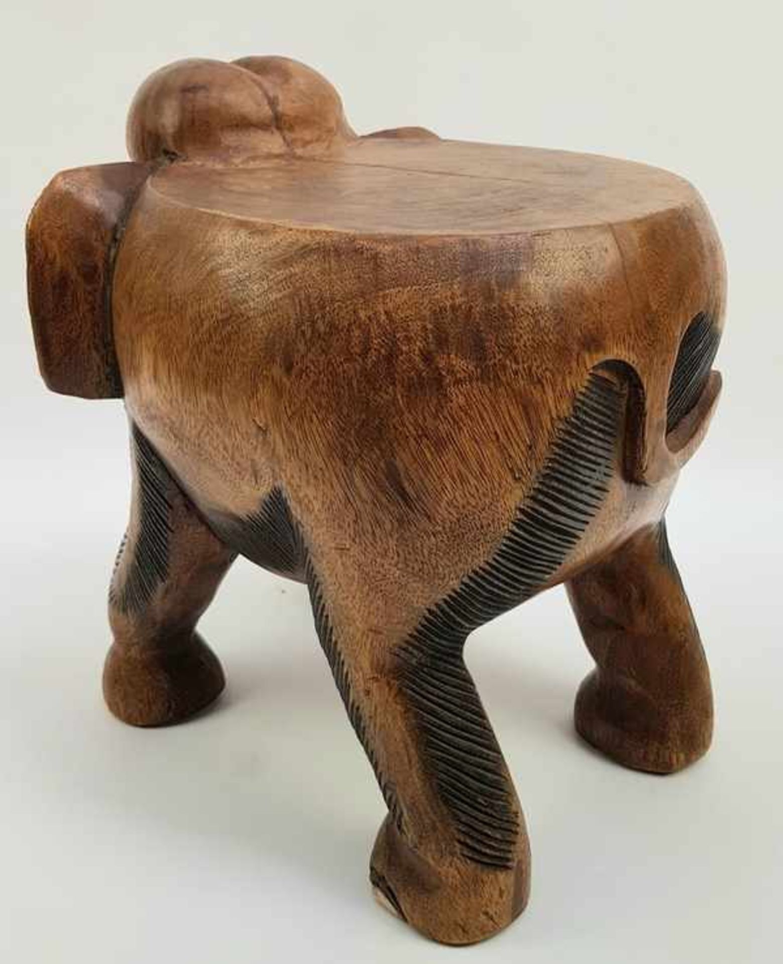 (Curiosa) Houten kruk olifant - Image 4 of 6