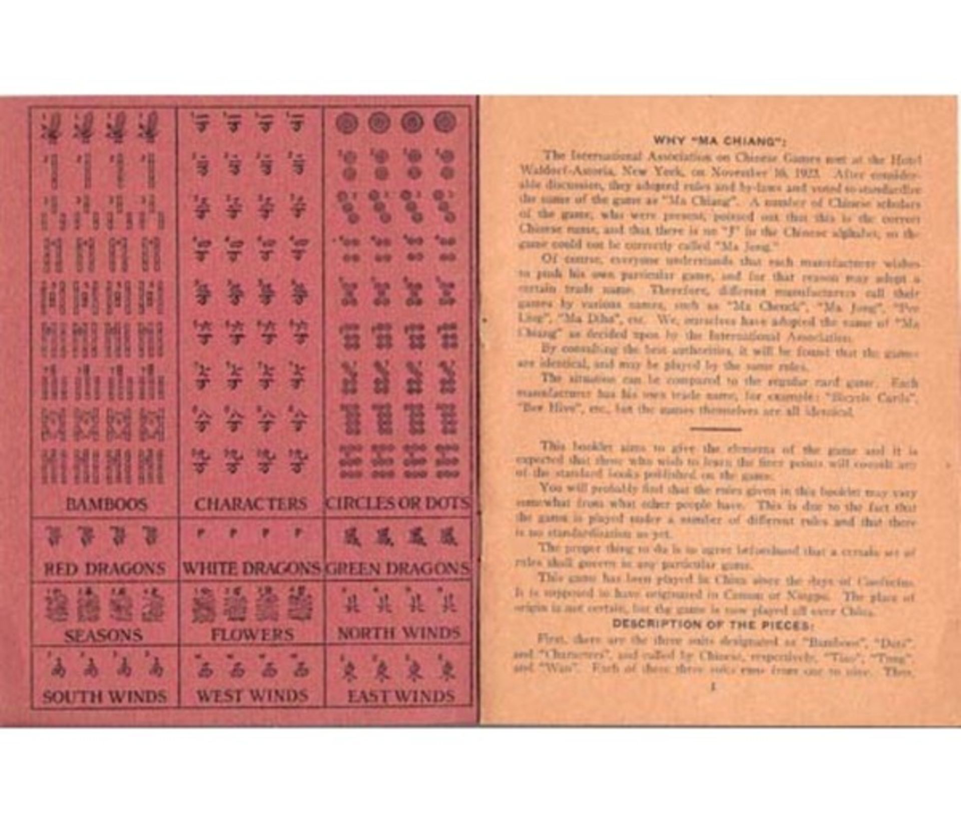 (Mahjong) Mahjong The Hillson Company Boston, Ma Chiang versie, jaren '20 - Bild 5 aus 13