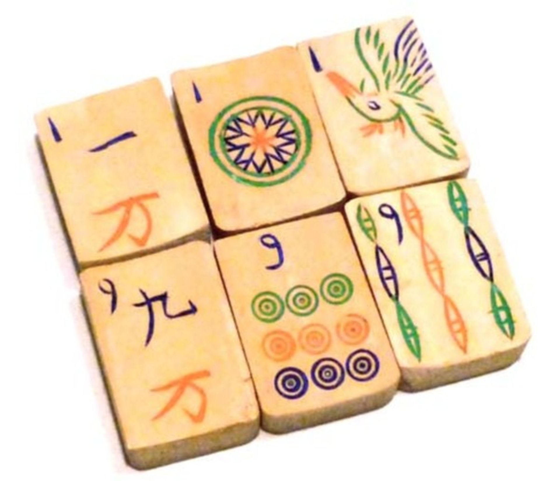 (Mahjong) Mahjong bamboe, schuifdoos met Babcock-karakters, ca. 1924 - Bild 5 aus 8