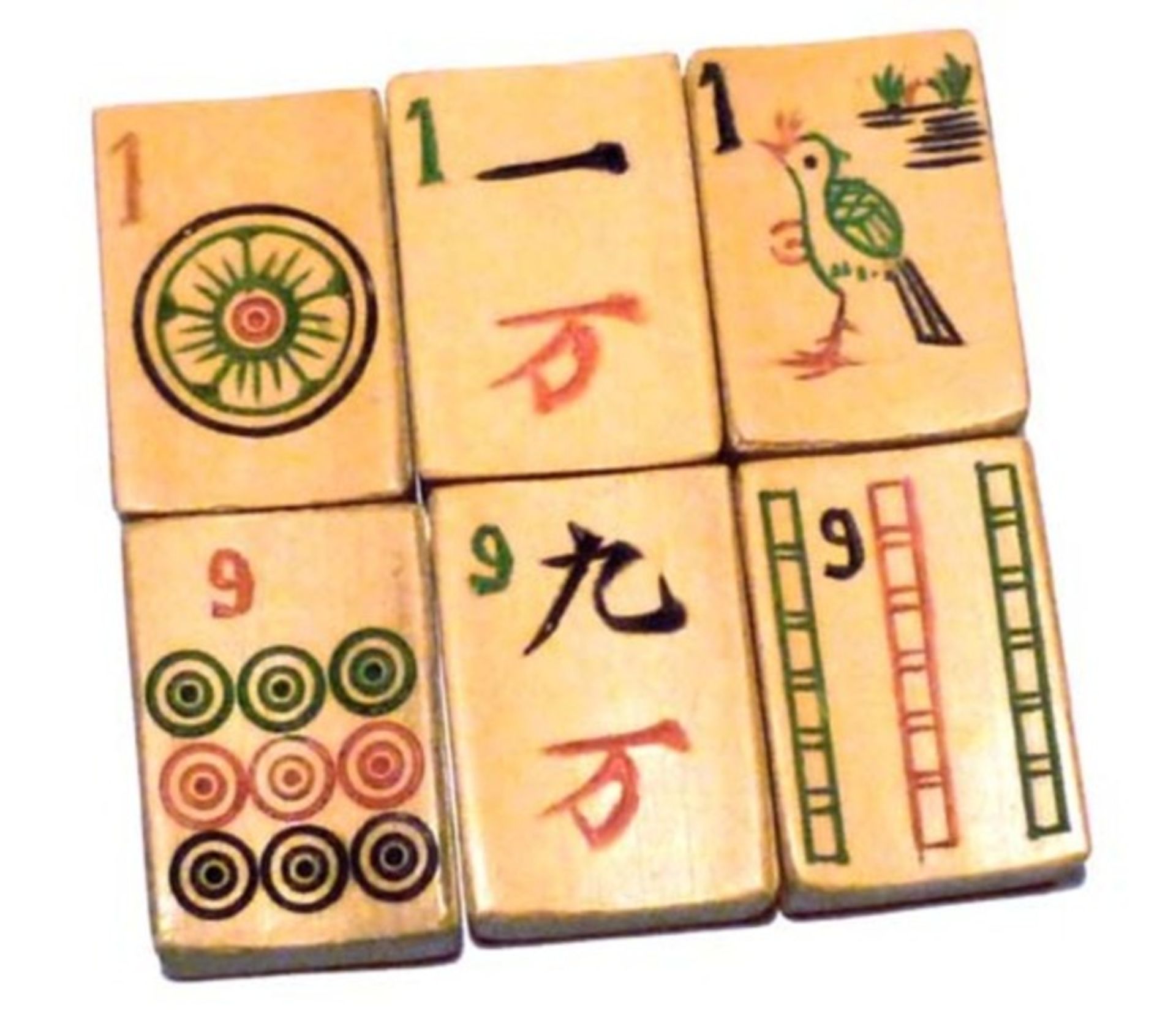 (Aziatica) Mahjong bamboe, 3-laden doos, ca. 1924 - Bild 11 aus 11