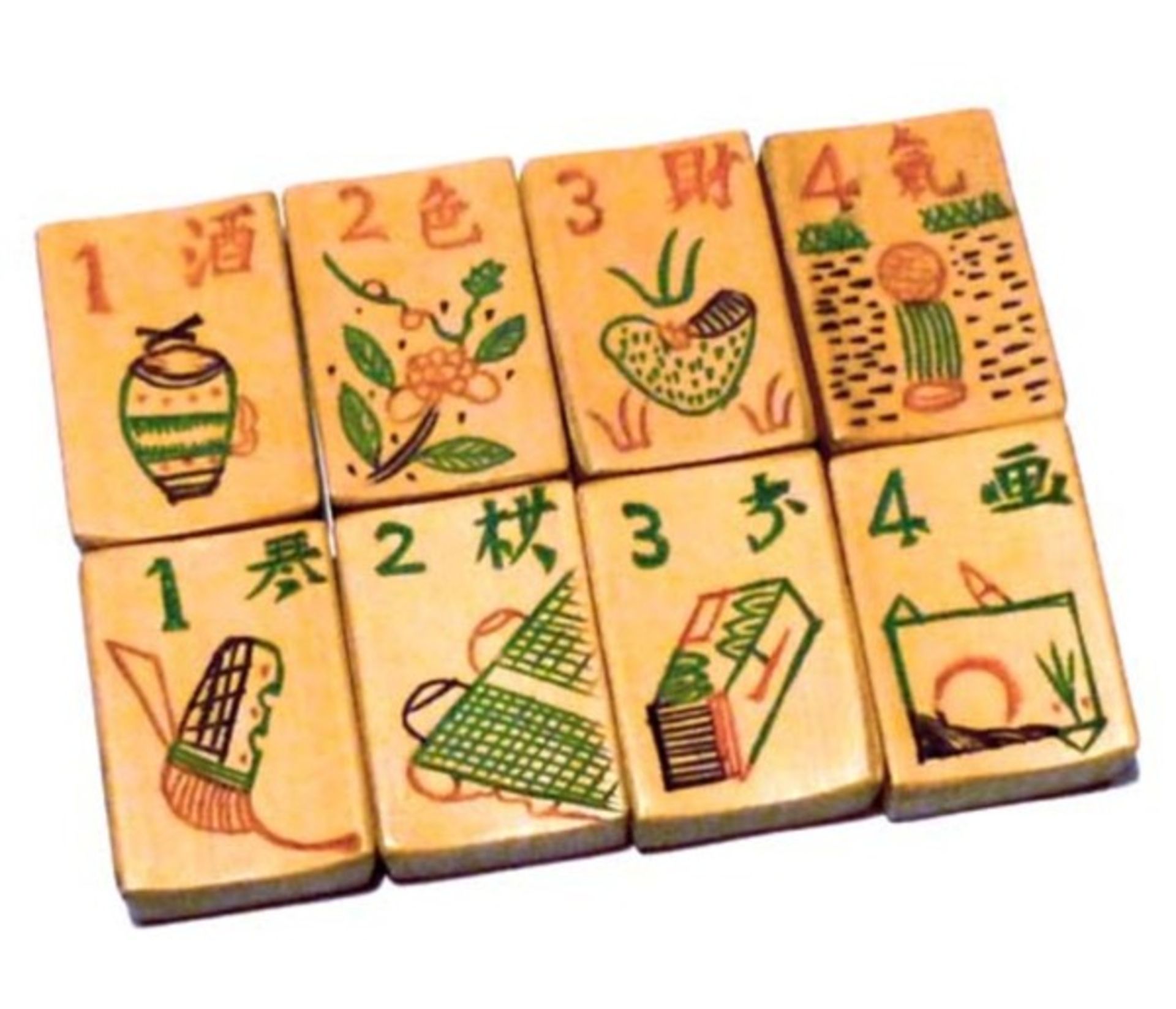 (Aziatica) Mahjong bamboe, 3-laden doos, ca. 1924 - Bild 10 aus 11