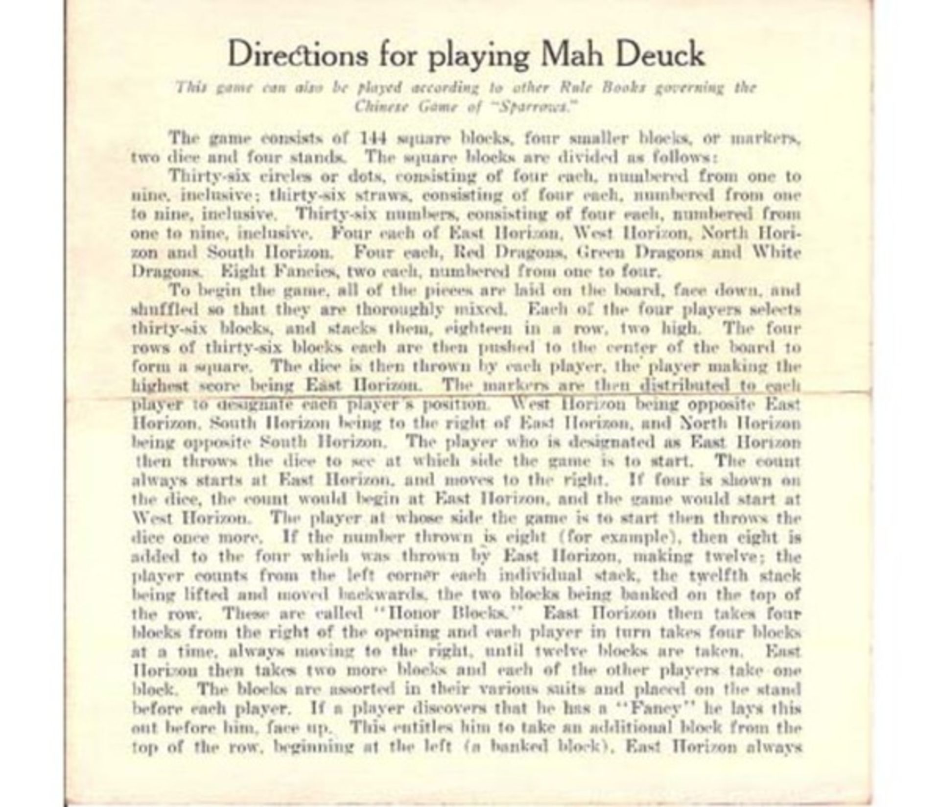 (Mahjong) Mahjong VS, Mah Deuck, ca. 1924 - Bild 4 aus 14