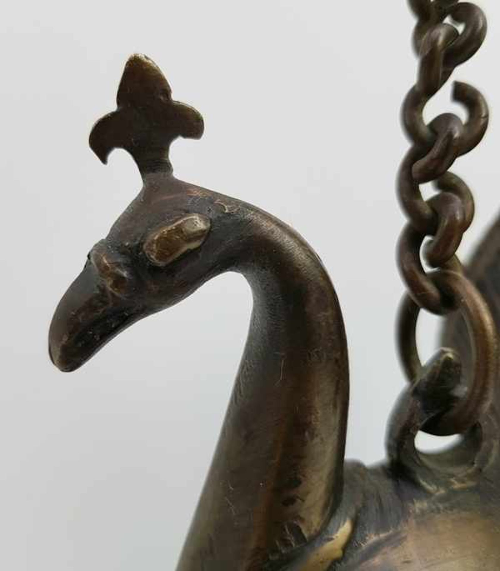 (Aziatica) Bronzen olielamp pauw - Bild 9 aus 9