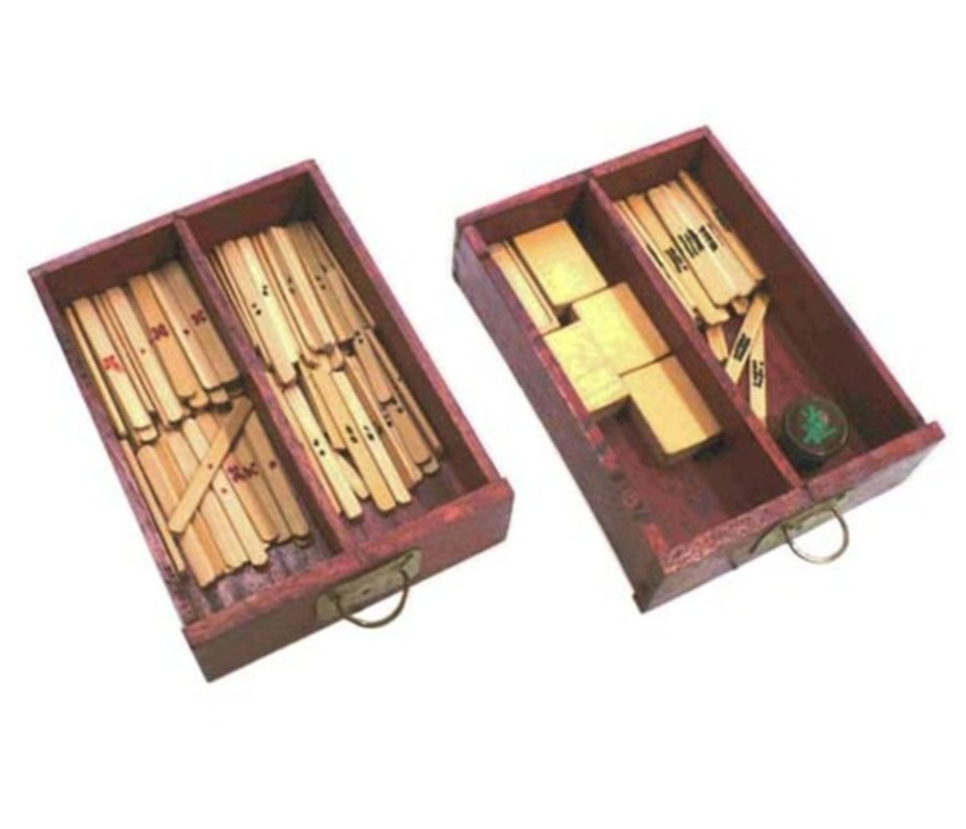(Aziatica) Mahjong bamboe, 3-laden doos, ca. 1924 - Bild 7 aus 11