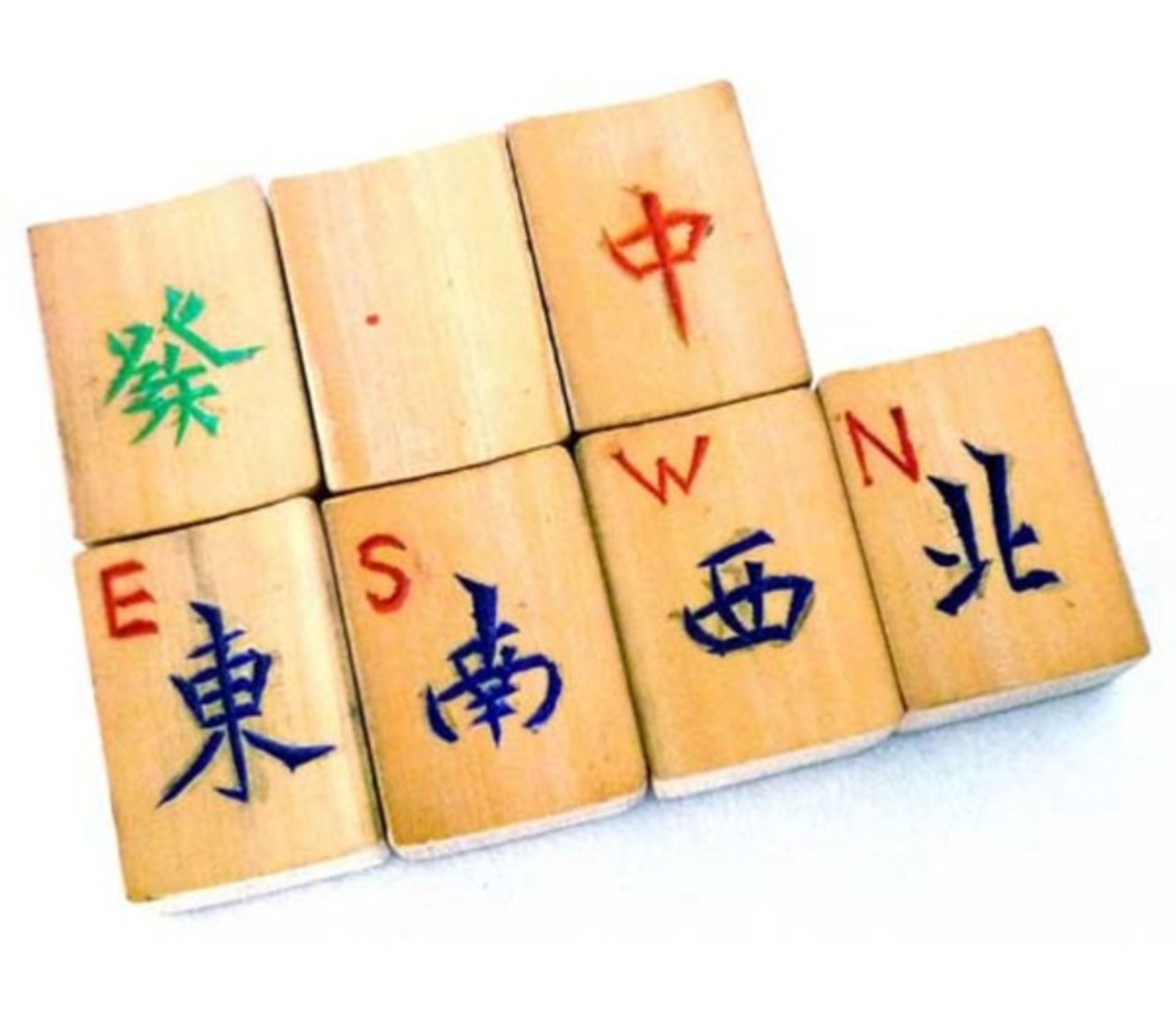 (Mahjong) Mahjong bamboe, veelkleurige Chinese doos, ca. 1924 - Bild 4 aus 7