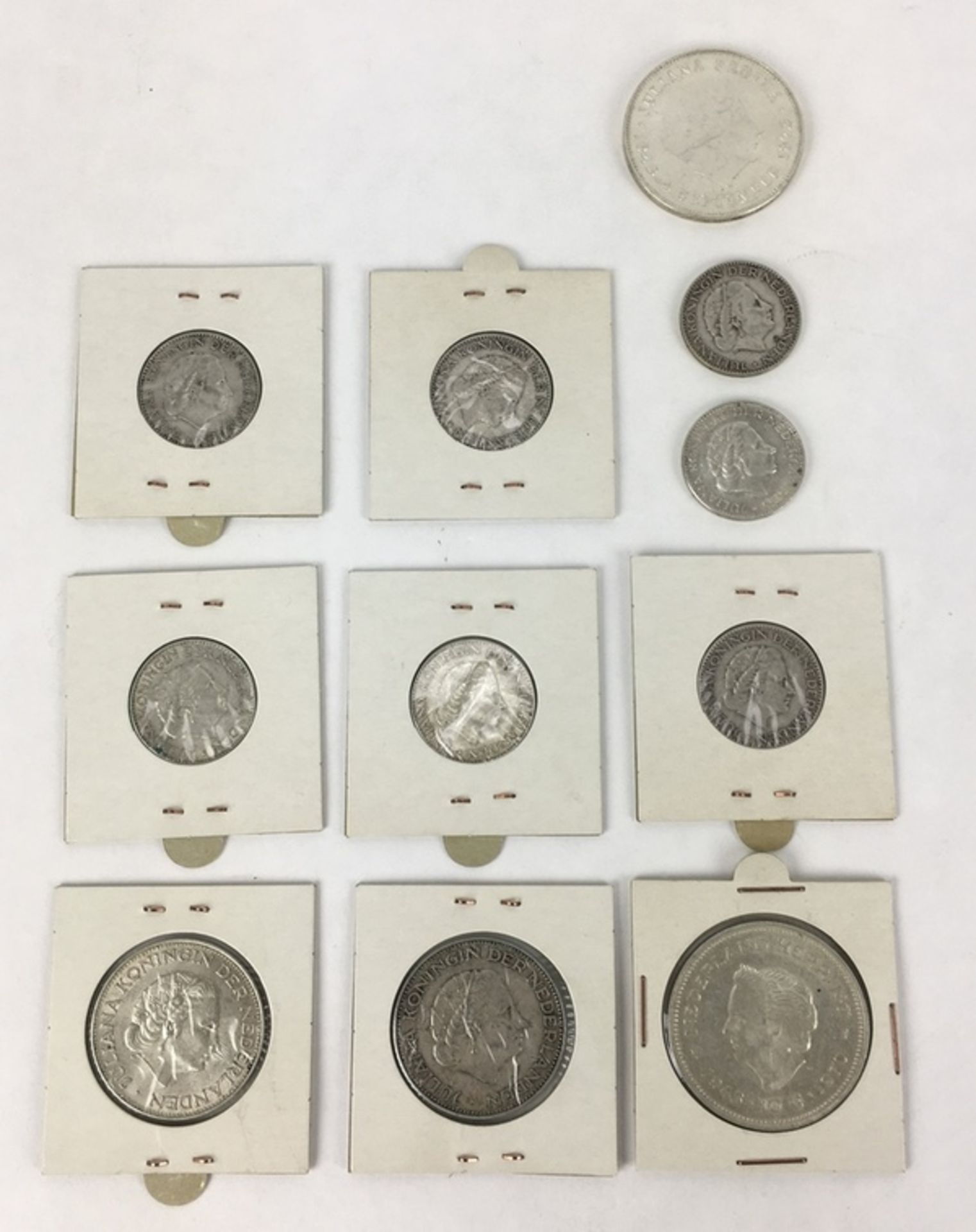 (Zilver) Zilveren muntenZeven guldens, twee rijksdaalders en twee tientjes. Conditie: Prachtig. - Bild 3 aus 3