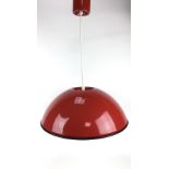 (Design) Hanglamp "Relemme", design A. Castiglioni, Flos ItaliëRood metalen hanglamp "Relemme"