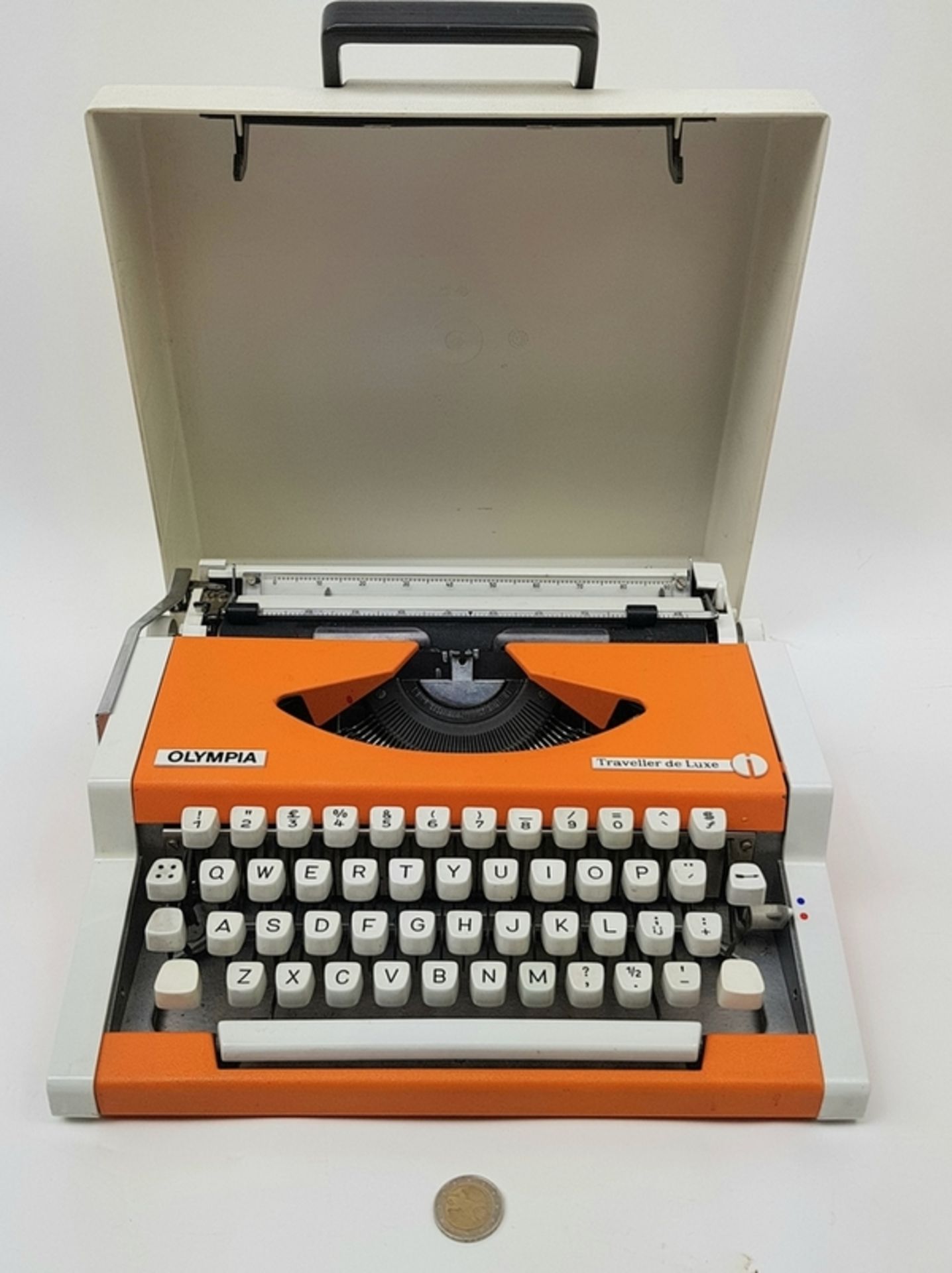 (Design) Typemachine Olympia Traveller de Luxe, Duitsland jaren '70Draagbare typemachine met bi - Bild 3 aus 6