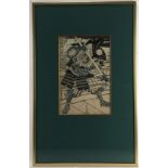 (Aziatica) Houtsnede, Y. EisenJapanse houtsnede van een Kabuki-acteur, annotatie achterzijde Y.